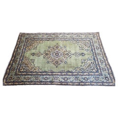 Early 20th Century Persian Kashan - 8' x 12' - Mint, Beige, Blues