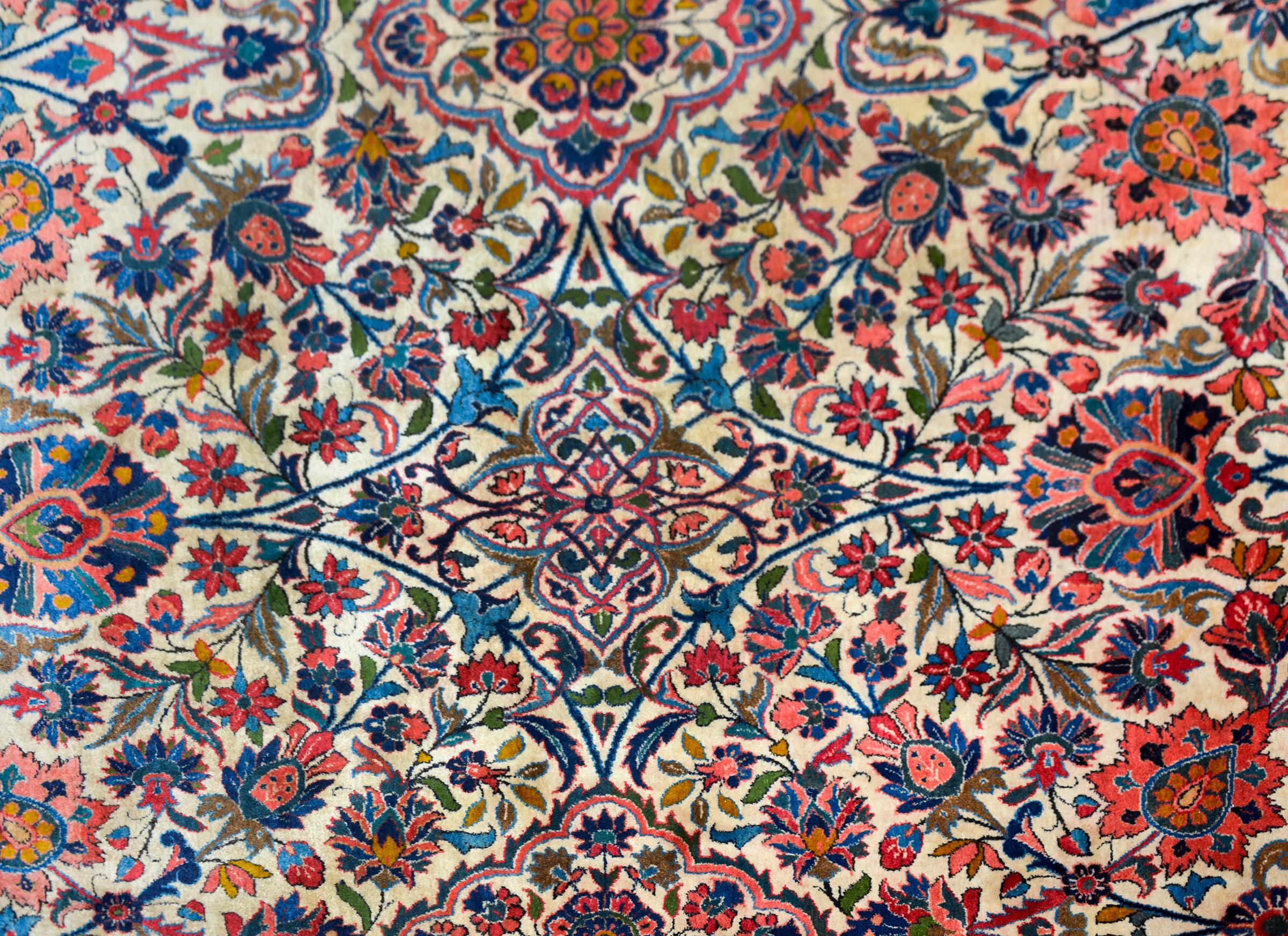 Wool Early 20th Century Persian Kashan Rug For Sale