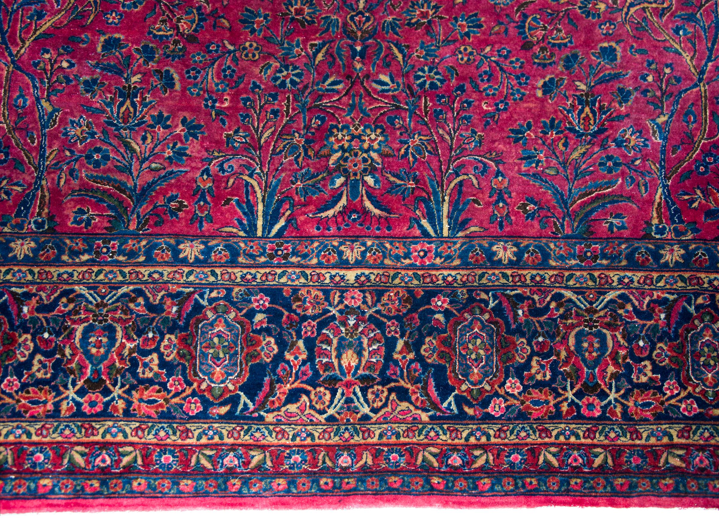 Wool Early 20th Century Persian Kashan Rug For Sale