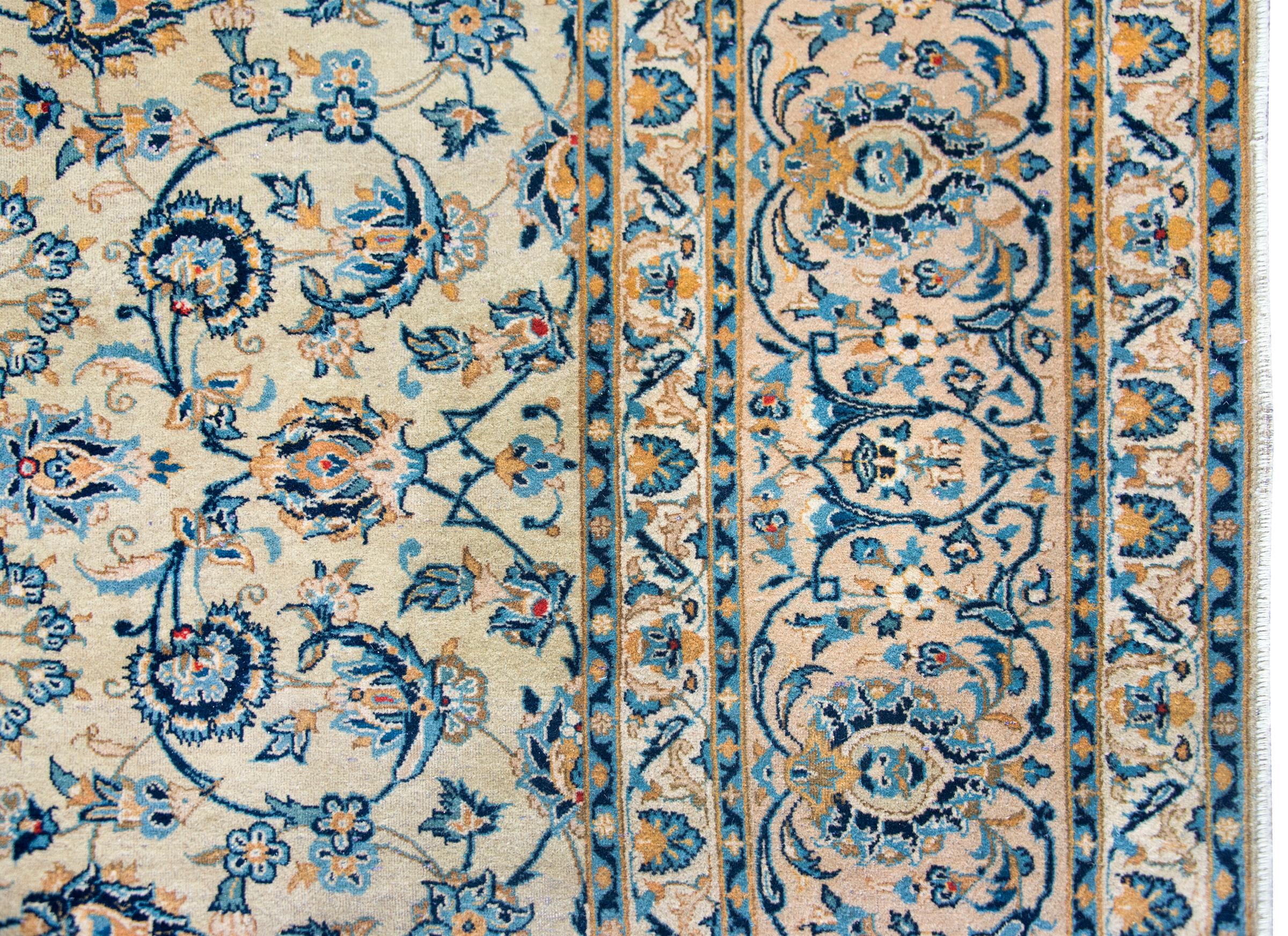 Tapis persan Kashan du début du 20e siècle Bon état - En vente à Chicago, IL