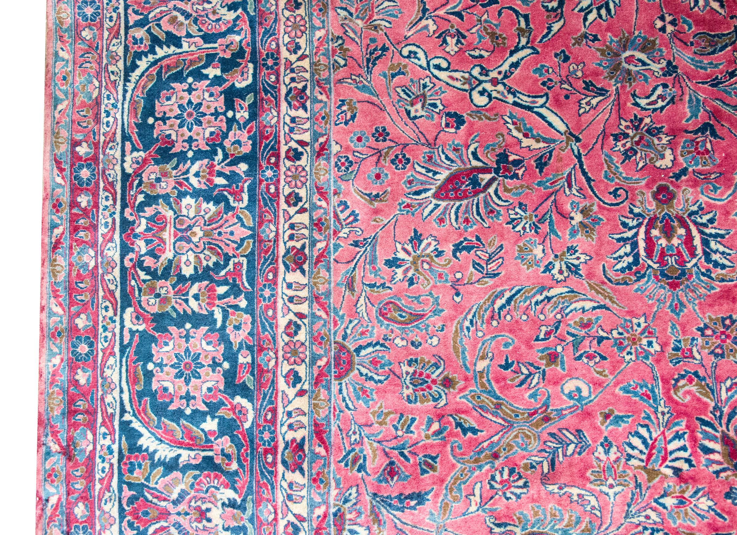 Tappeto persiano Kashan dei primi del Novecento In condizioni buone in vendita a Chicago, IL