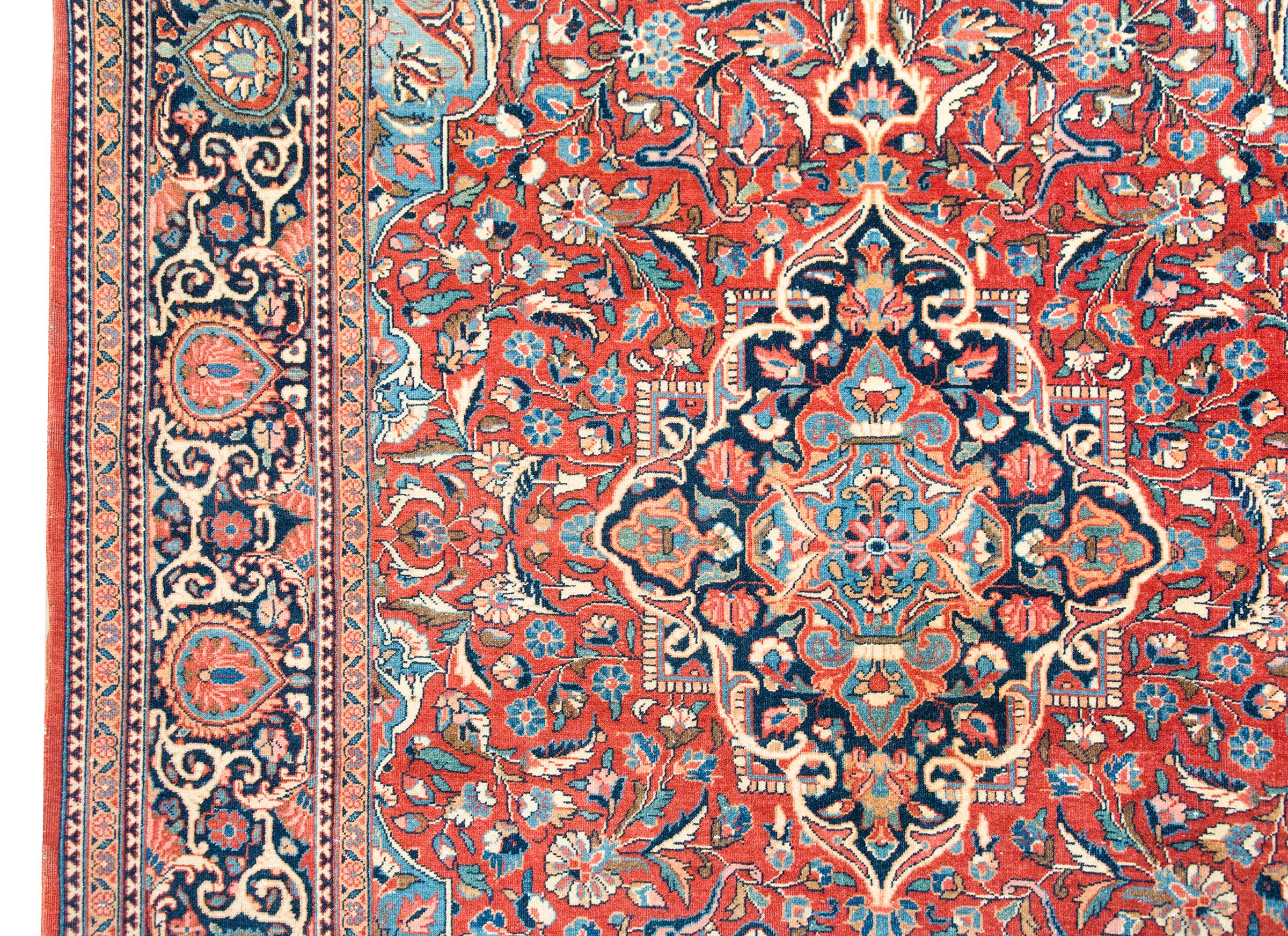 Inizio XX secolo Tappeto persiano Kashan dei primi del Novecento in vendita