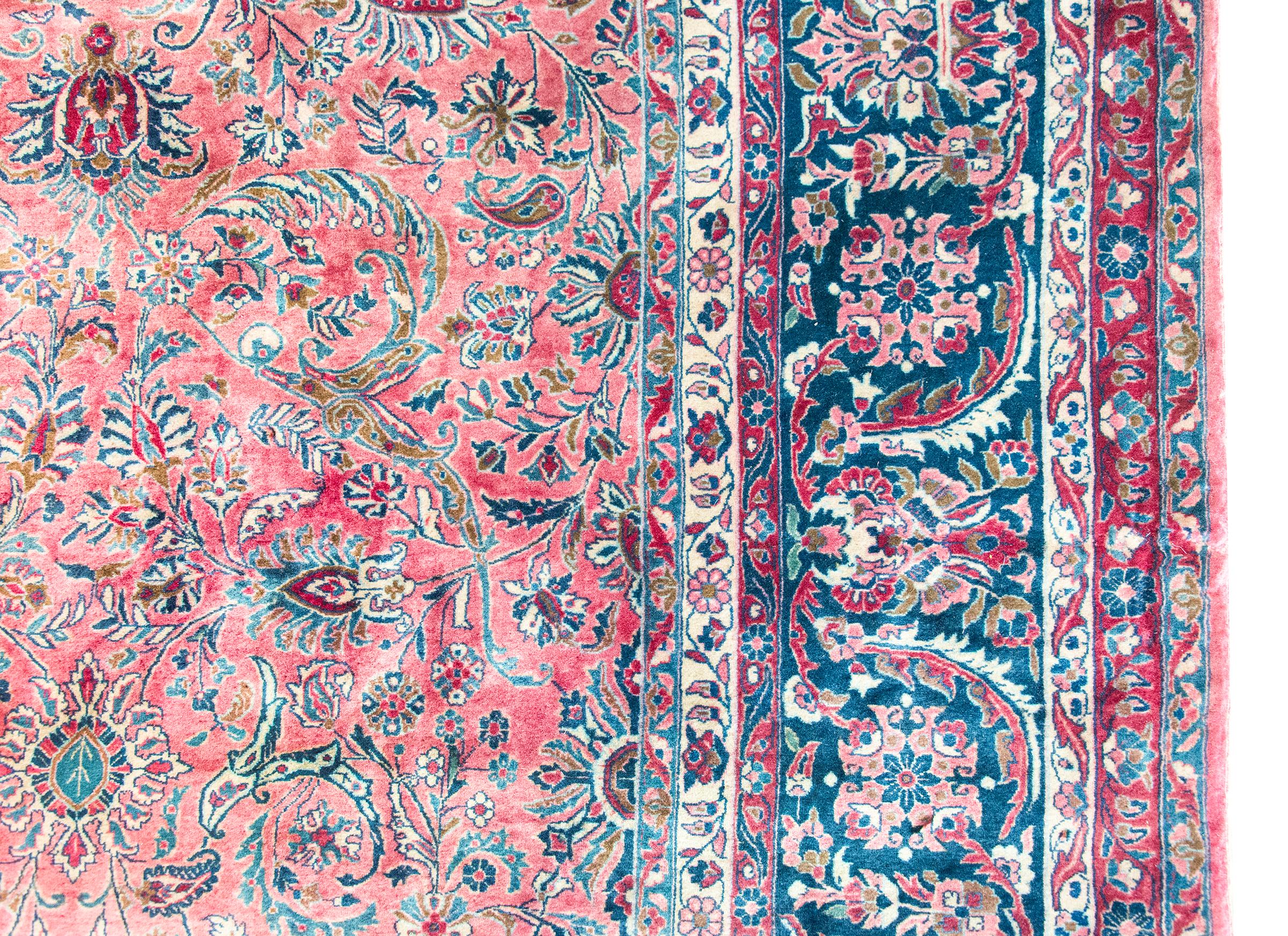 Metà XX secolo Tappeto persiano Kashan dei primi del Novecento in vendita