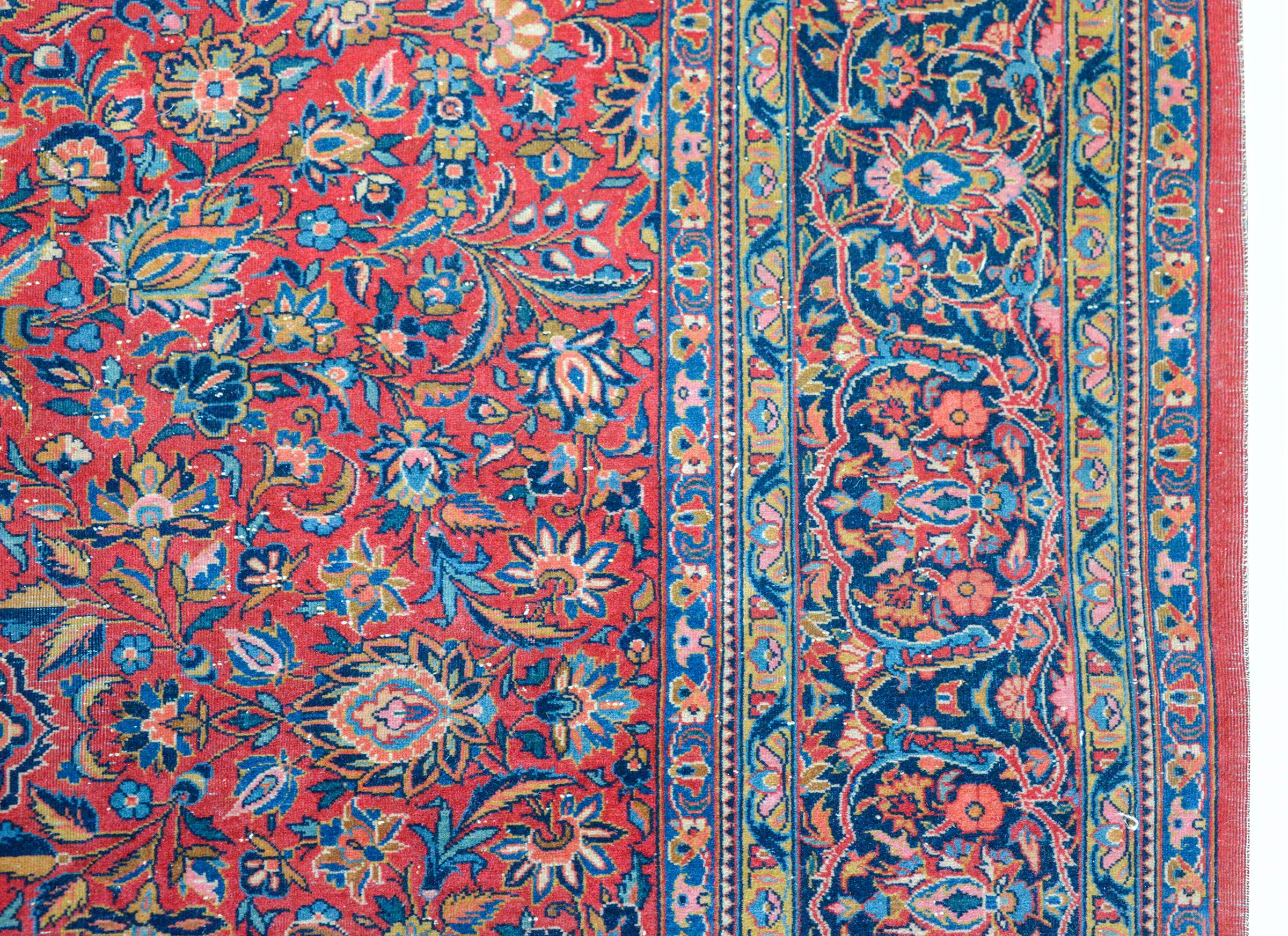 Lana Tappeto persiano Kashan dei primi del Novecento in vendita