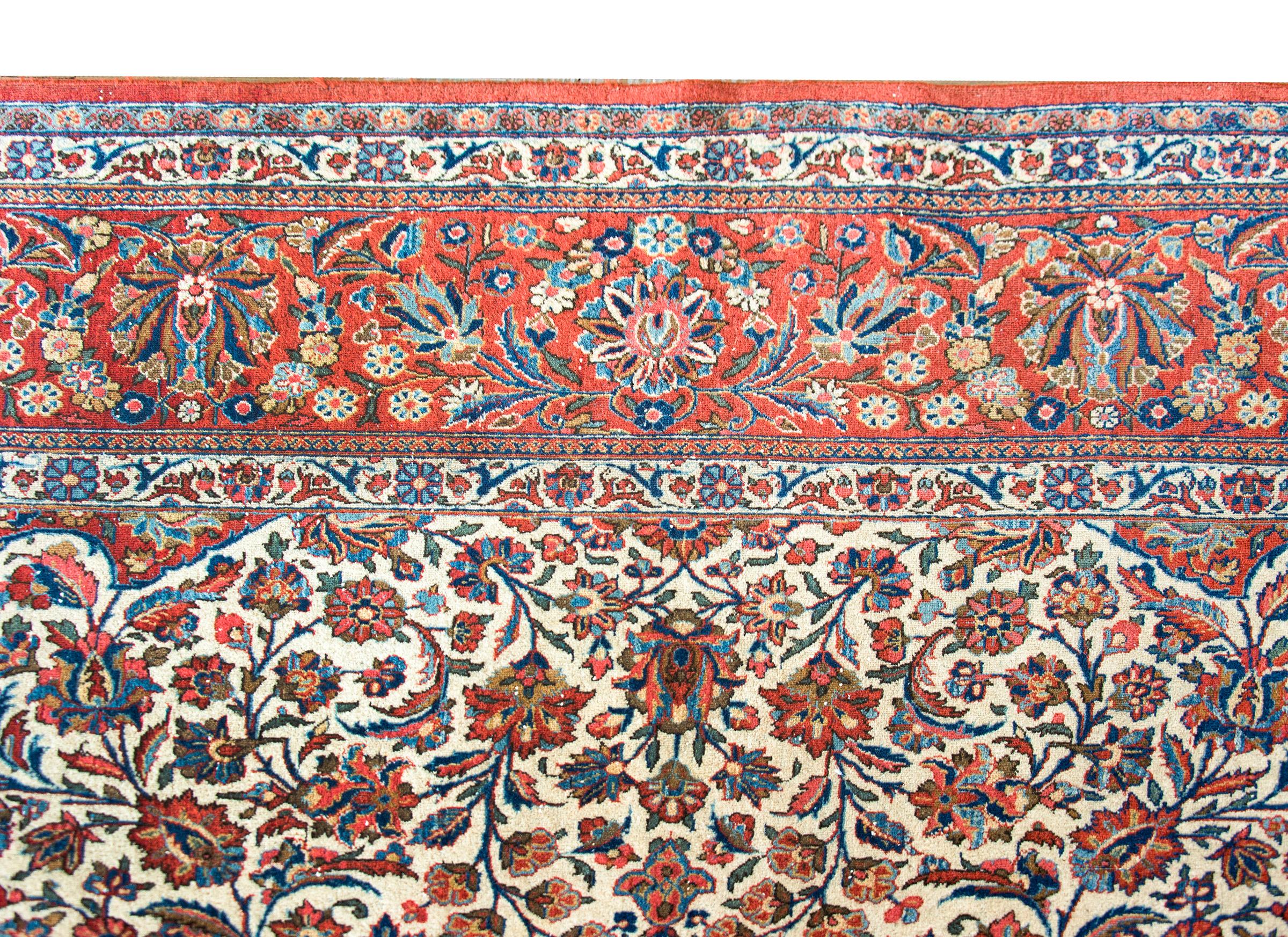 Alfombra persa kashan de principios del siglo XX Lana en venta
