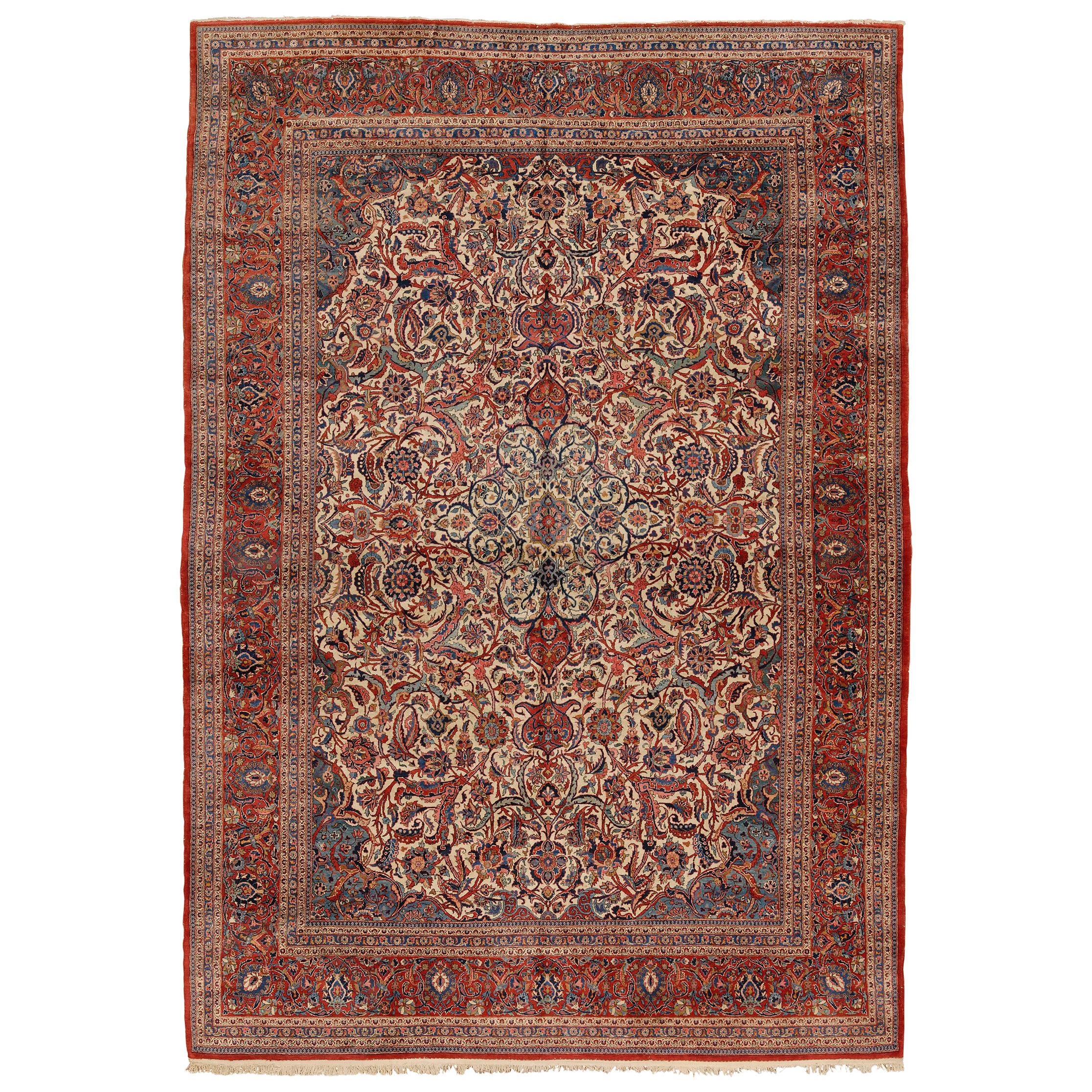 Early 20th Century Persian Kashan Rug For Sale