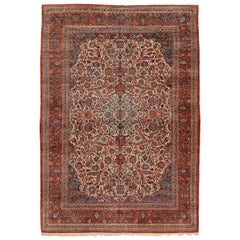 Antique Early 20th Century Persian Kashan Rug