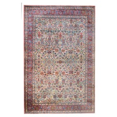 Antique Early 20th Century Persian Kashan Rug