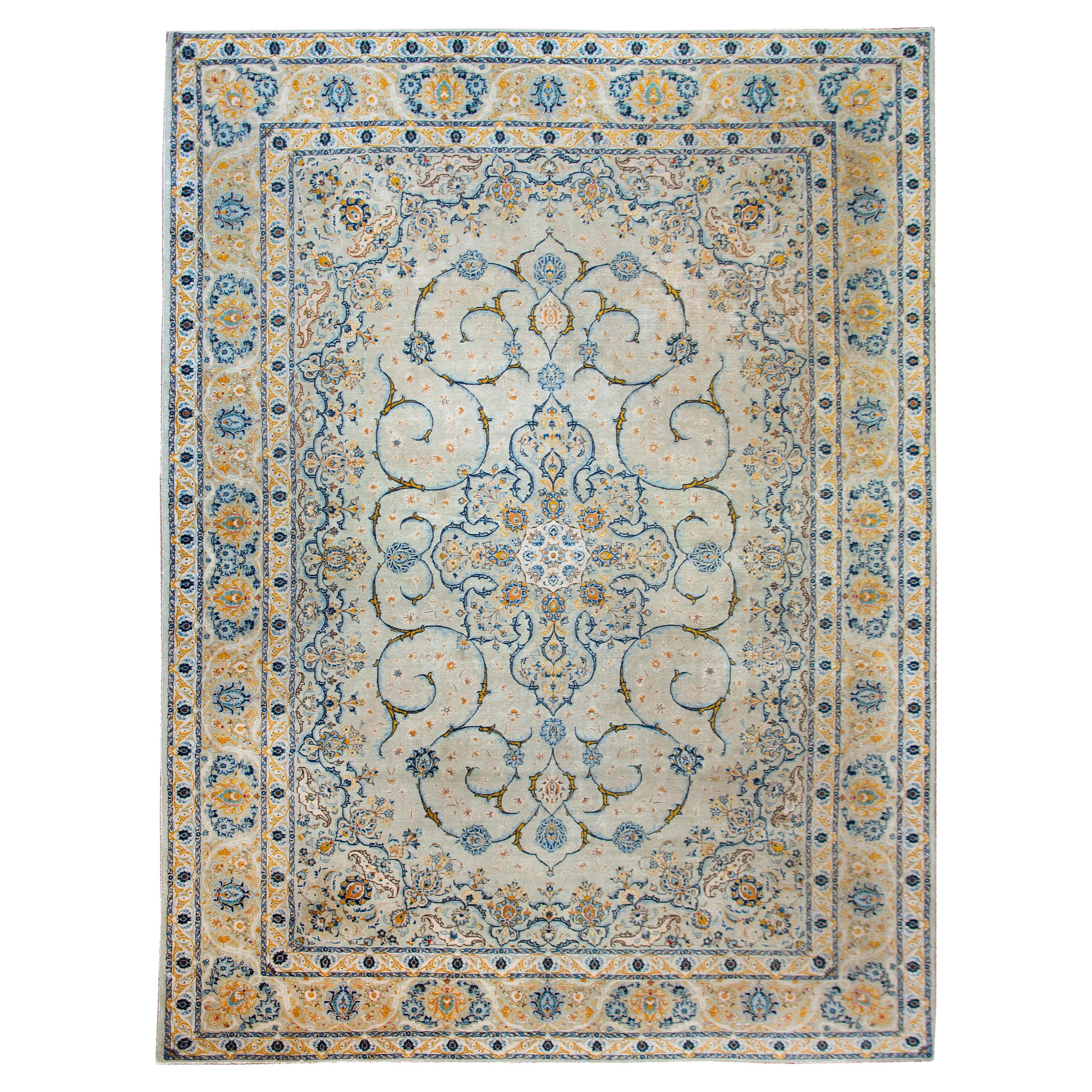 Early 20th Century, Persian Kashan Rug For Sale