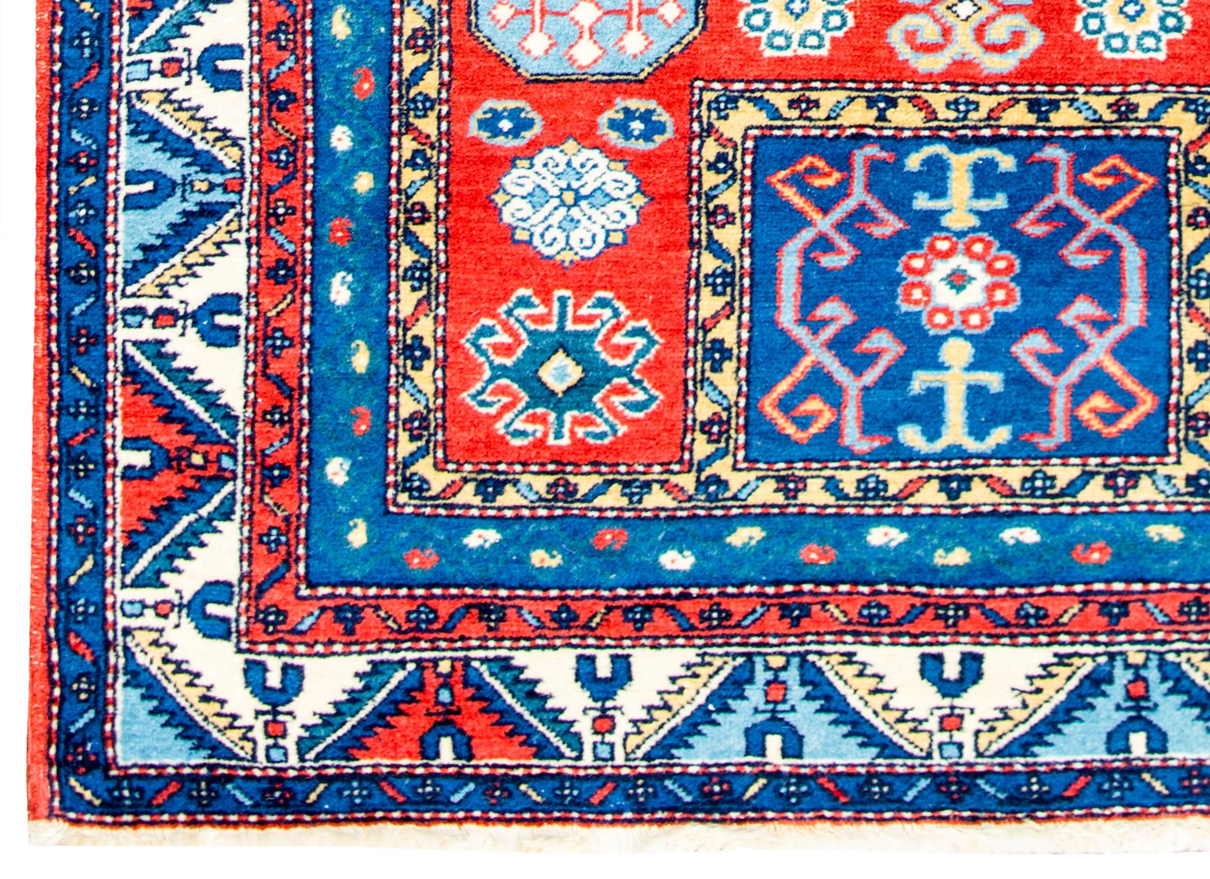 Vegetable Dyed Early 20th Century Kazak Prayer Rug