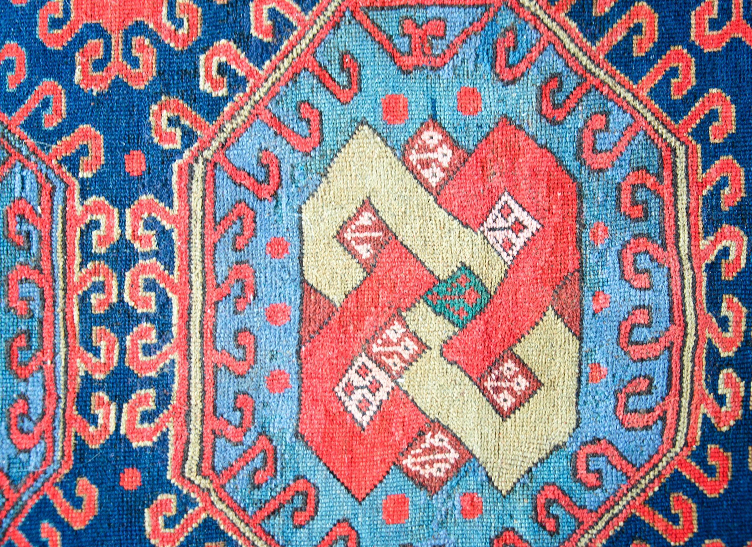 Early 20th Century Persian Kazak Rug For Sale 6