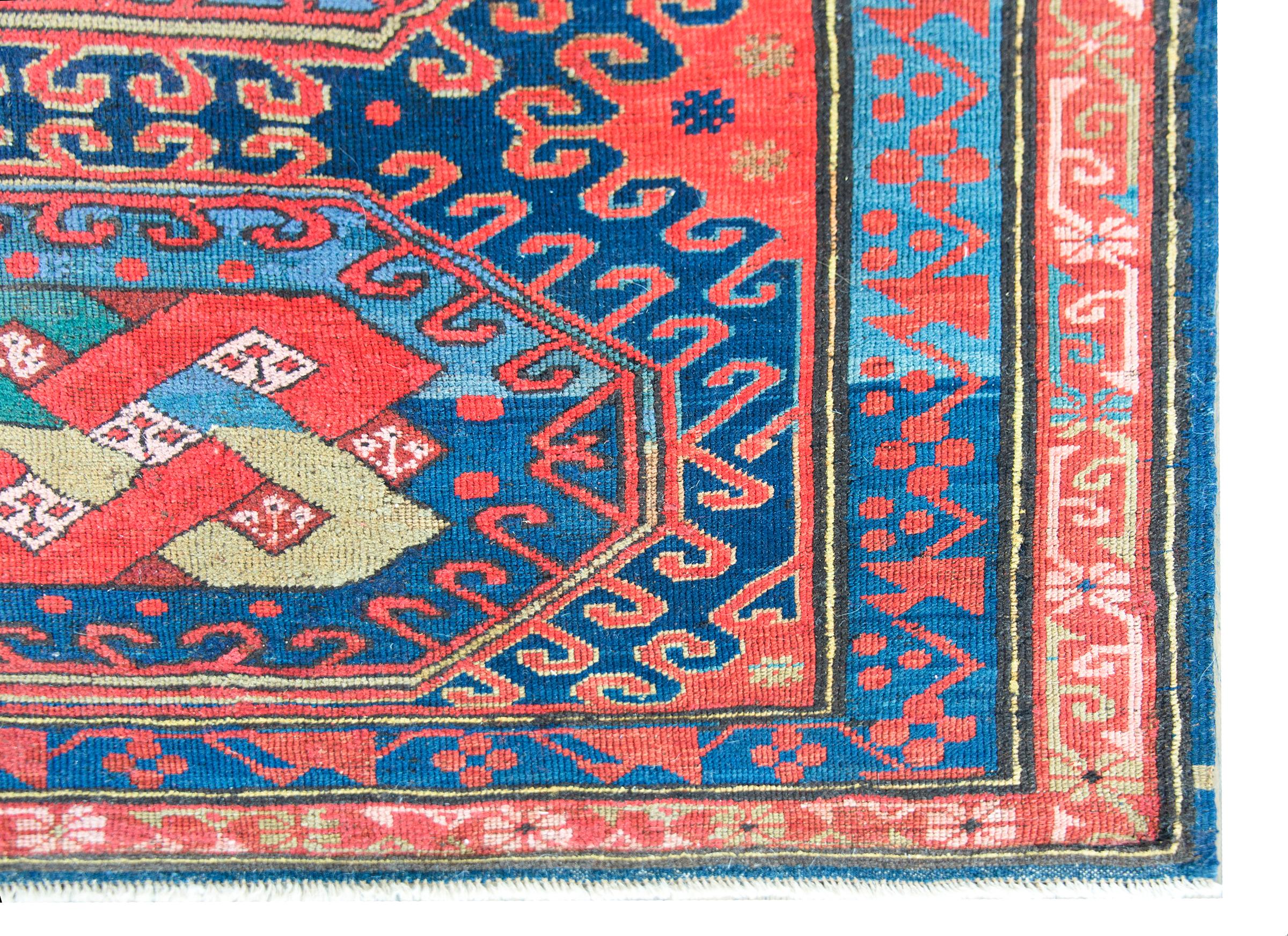 Early 20th Century Persian Kazak Rug For Sale 7
