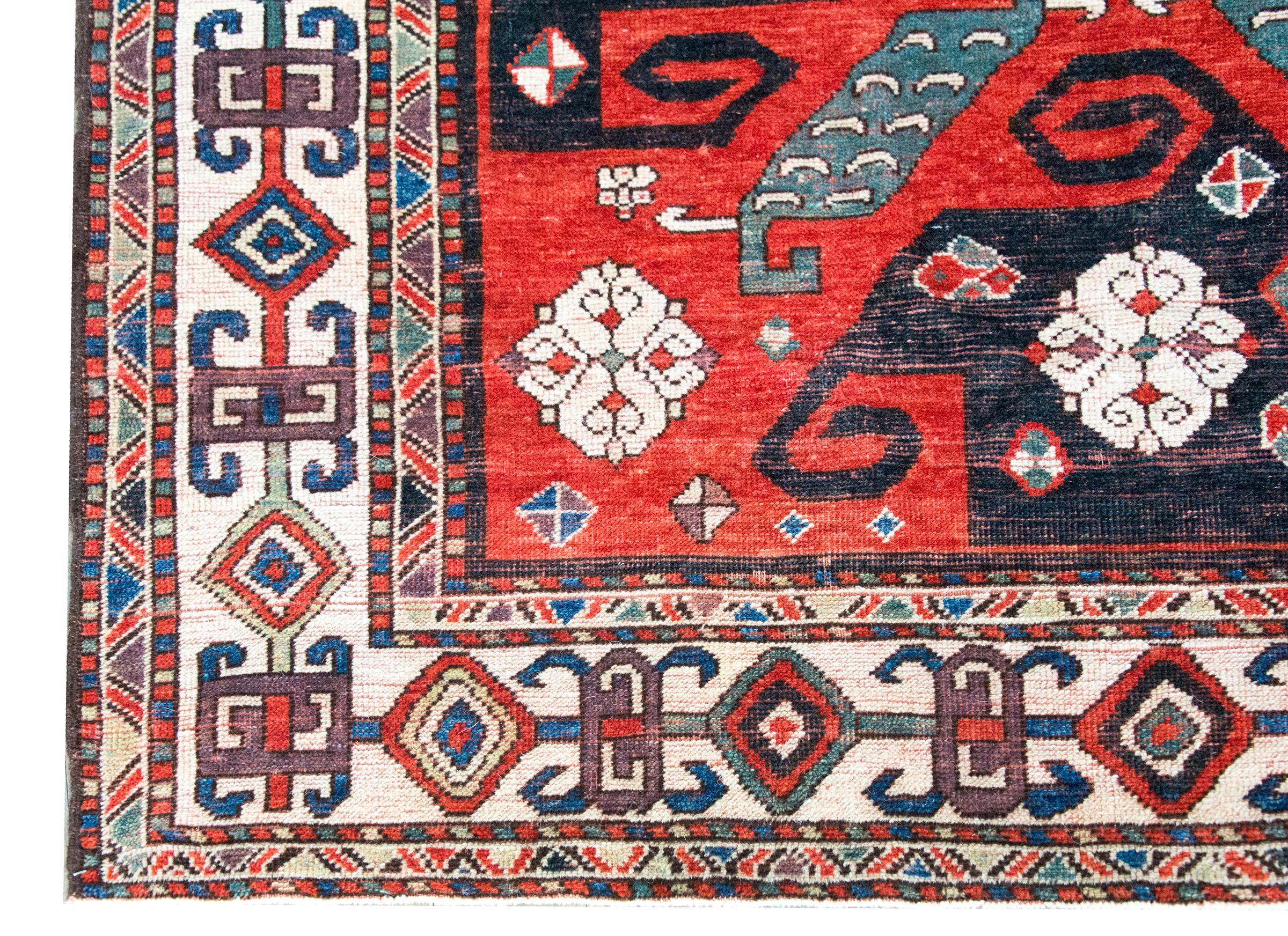 Early 20th Century Persian Kazak Rug For Sale 8