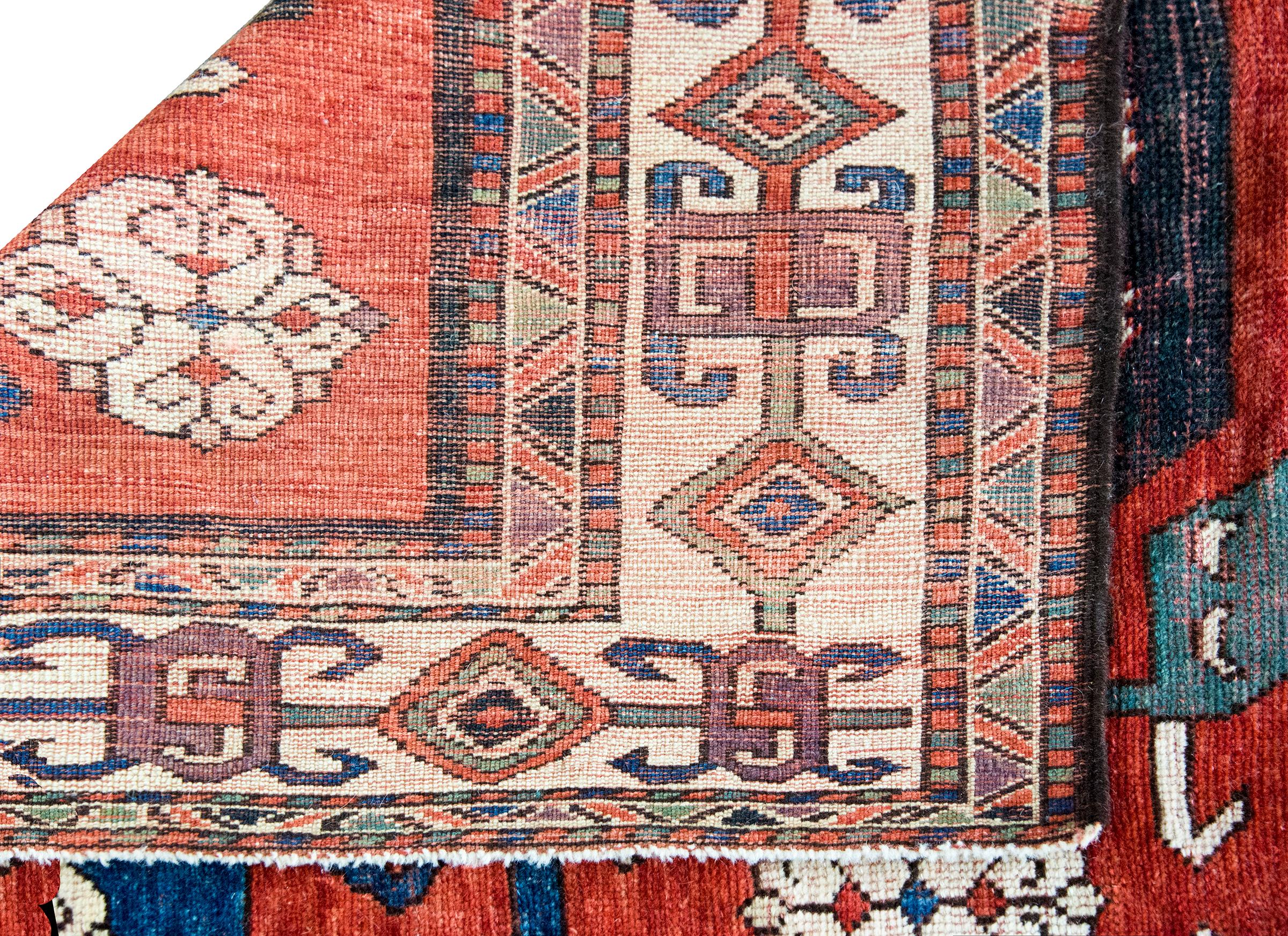 Early 20th Century Persian Kazak Rug For Sale 9