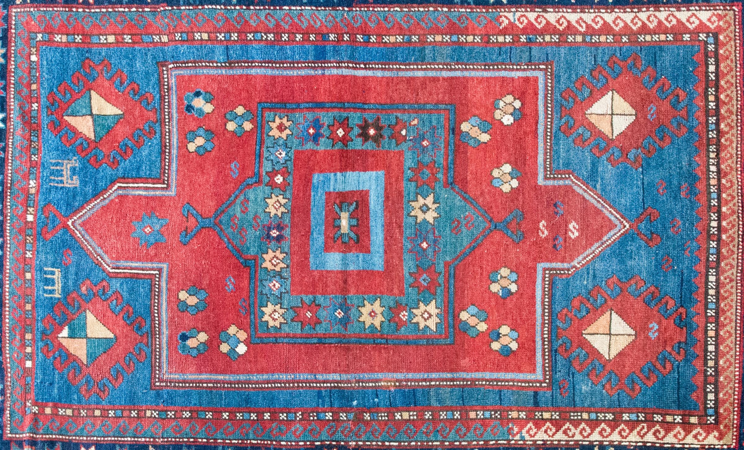 Kazako Tappeto persiano Kazak dei primi del Novecento in vendita