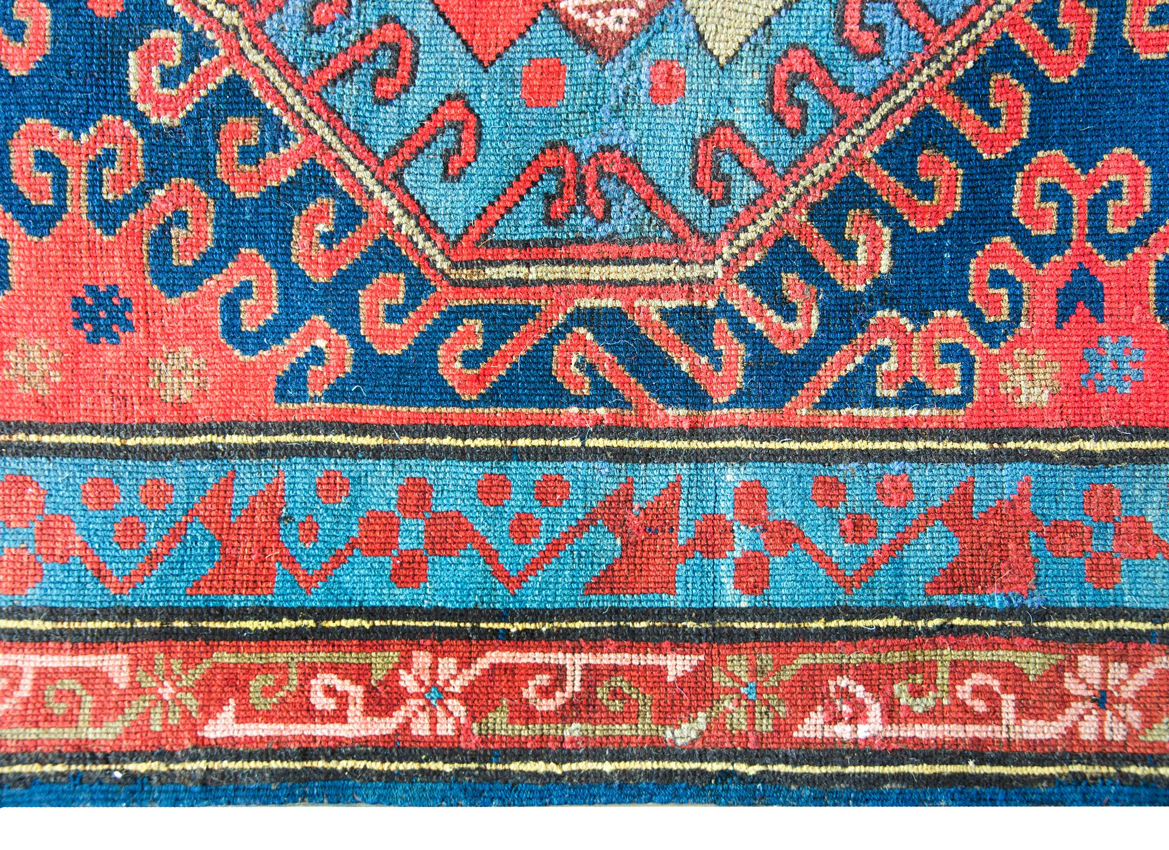Hand-Knotted Early 20th Century Persian Kazak Rug For Sale