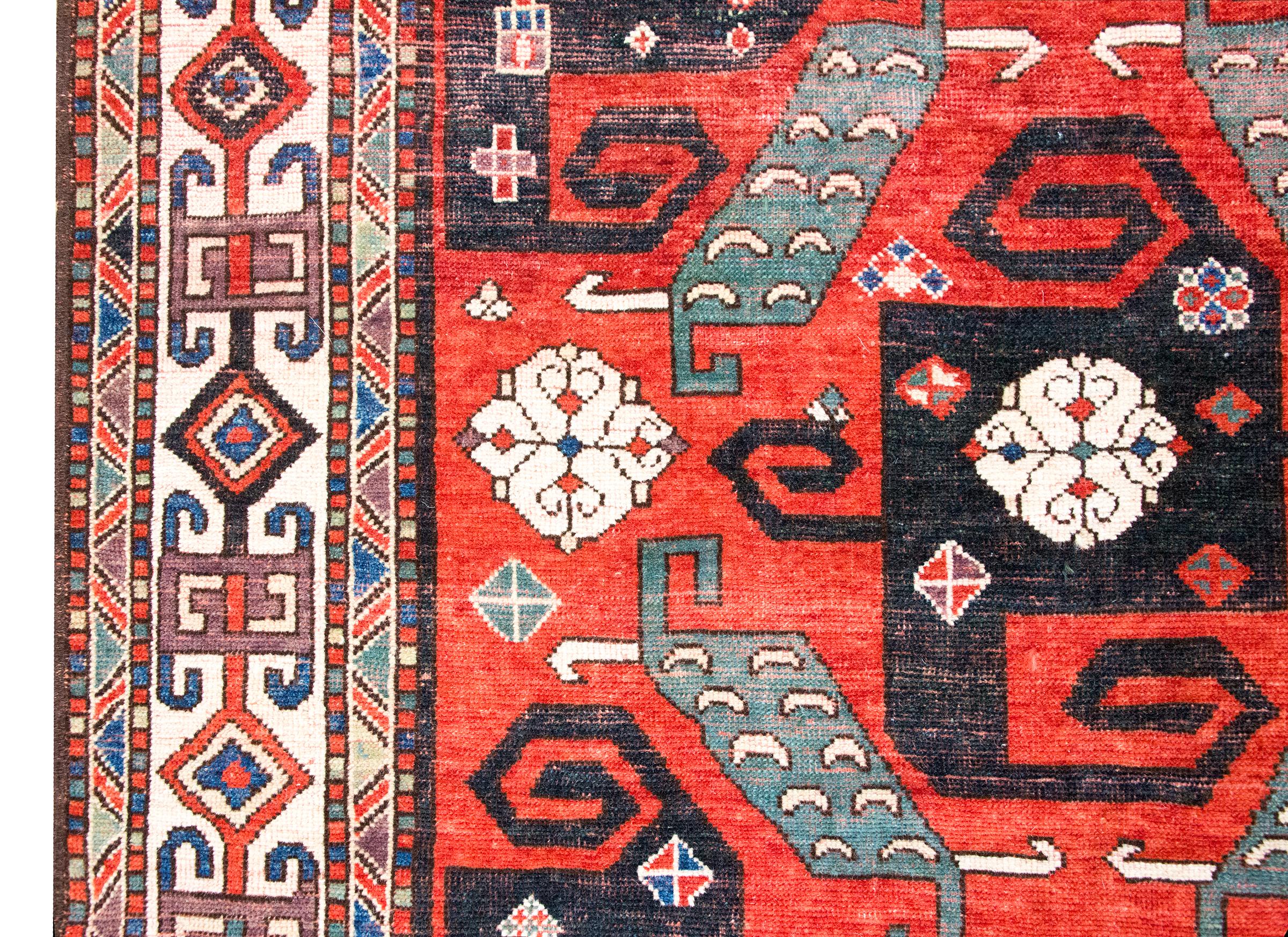 Wool Early 20th Century Persian Kazak Rug For Sale