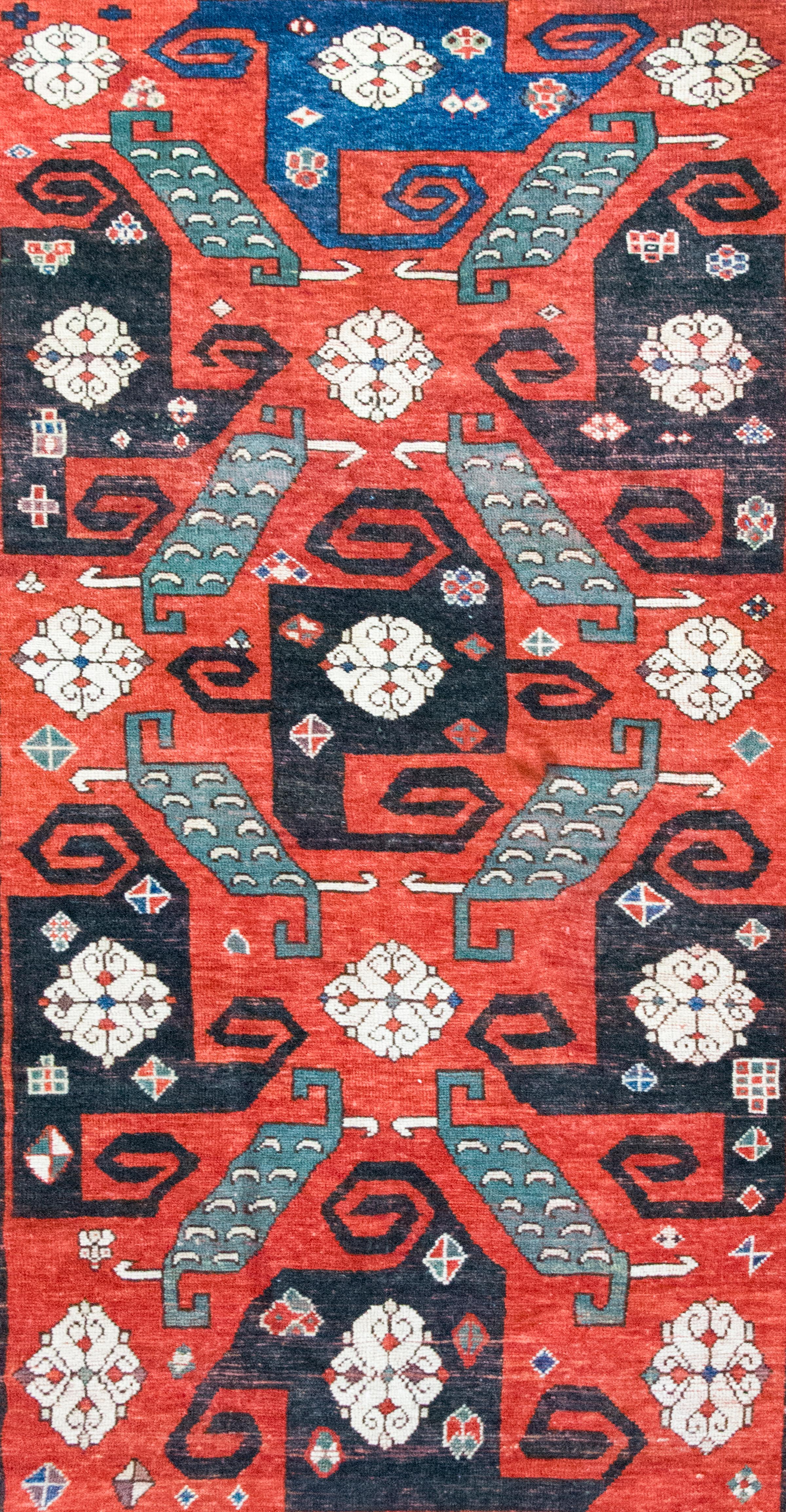Early 20th Century Persian Kazak Rug For Sale 1