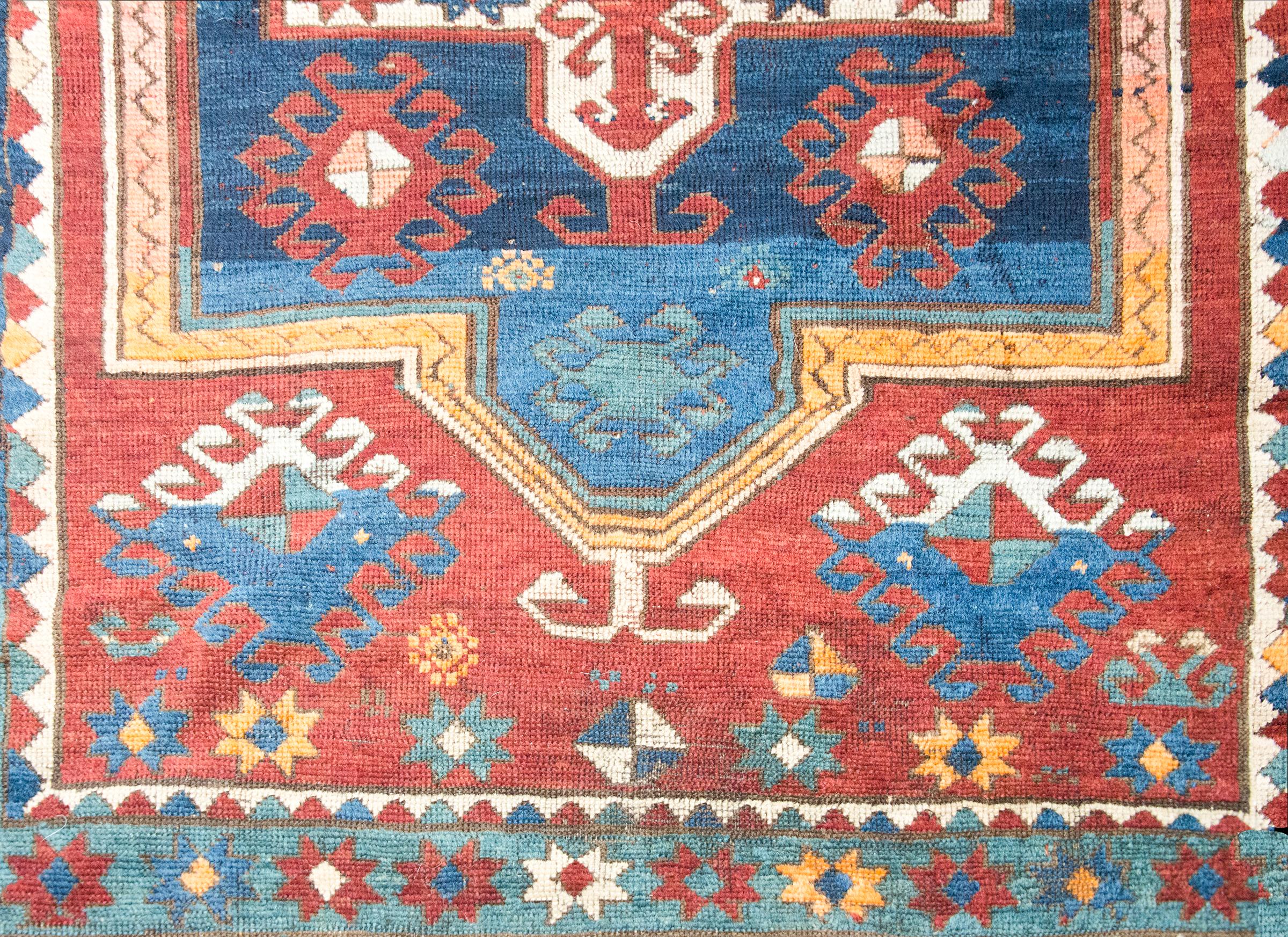 Lana Tappeto persiano Kazak dei primi del Novecento in vendita