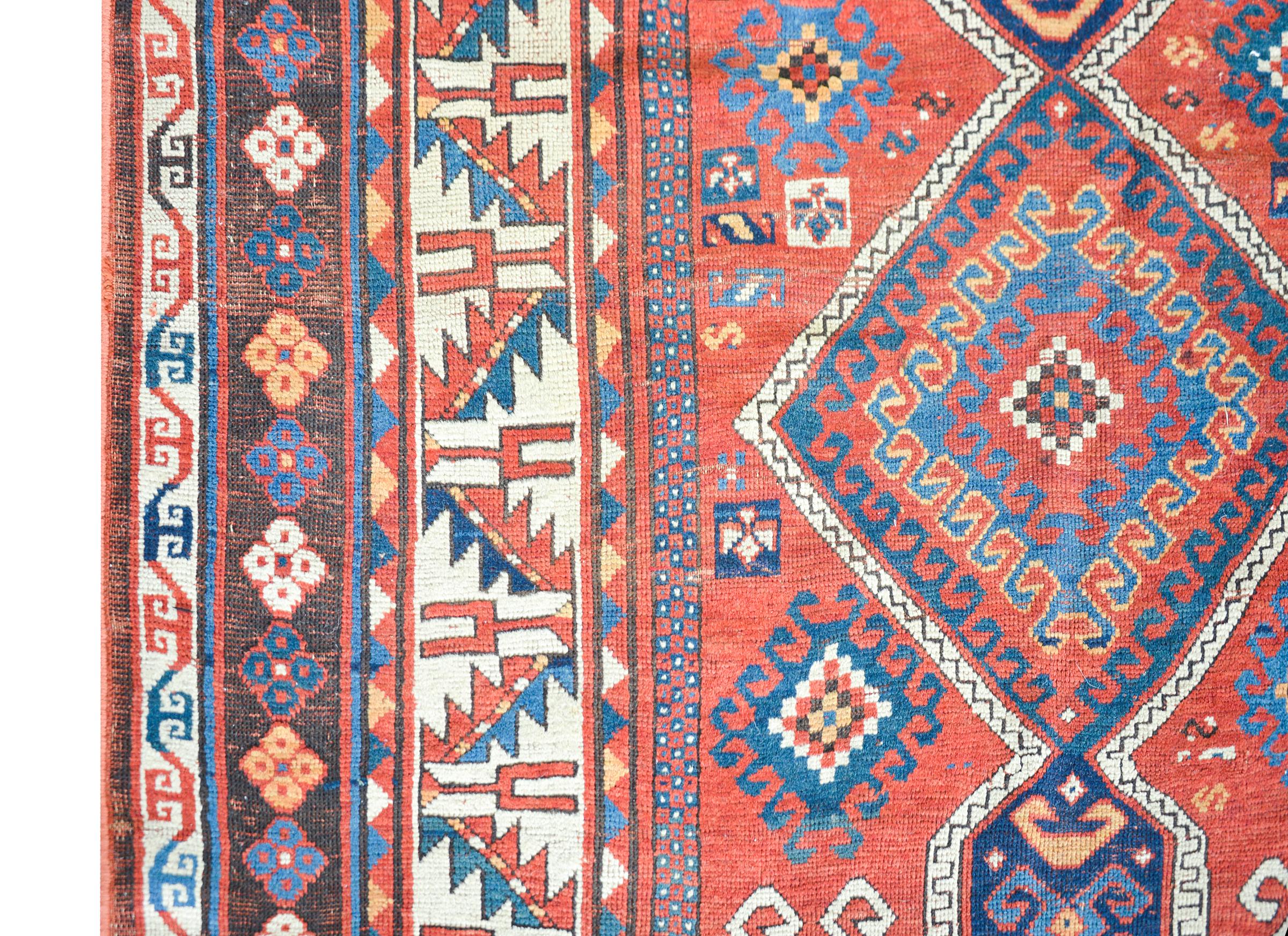 Early 20th Century Persian Kazak Rug For Sale 3