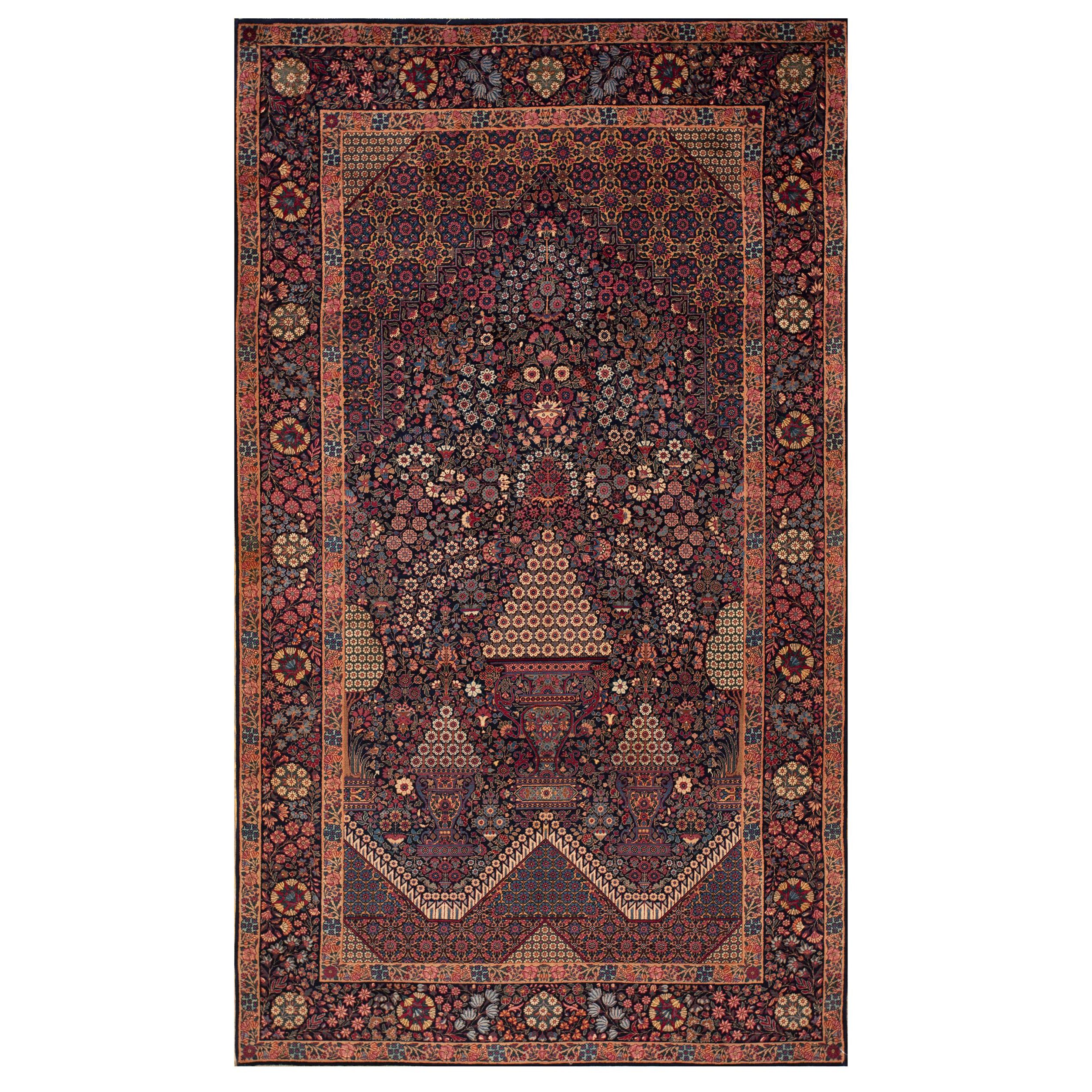 Tapis persan Kerman du début du XXe siècle (04''10'''' x 8''4'''')