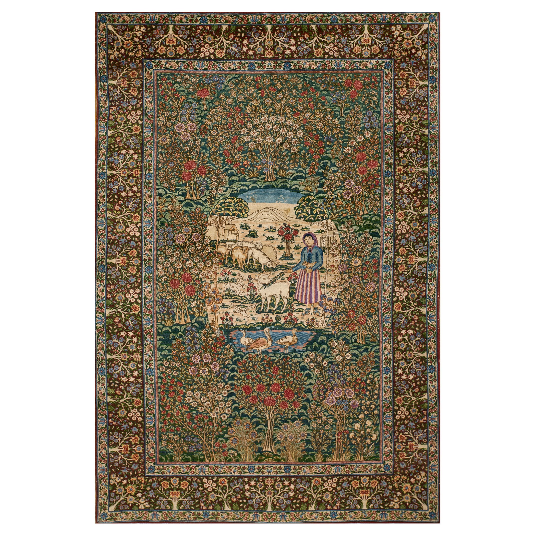 Persischer Kirman-Teppich des frühen 20. Jahrhunderts ( 4'10" x 7'9" - 147 x 236")