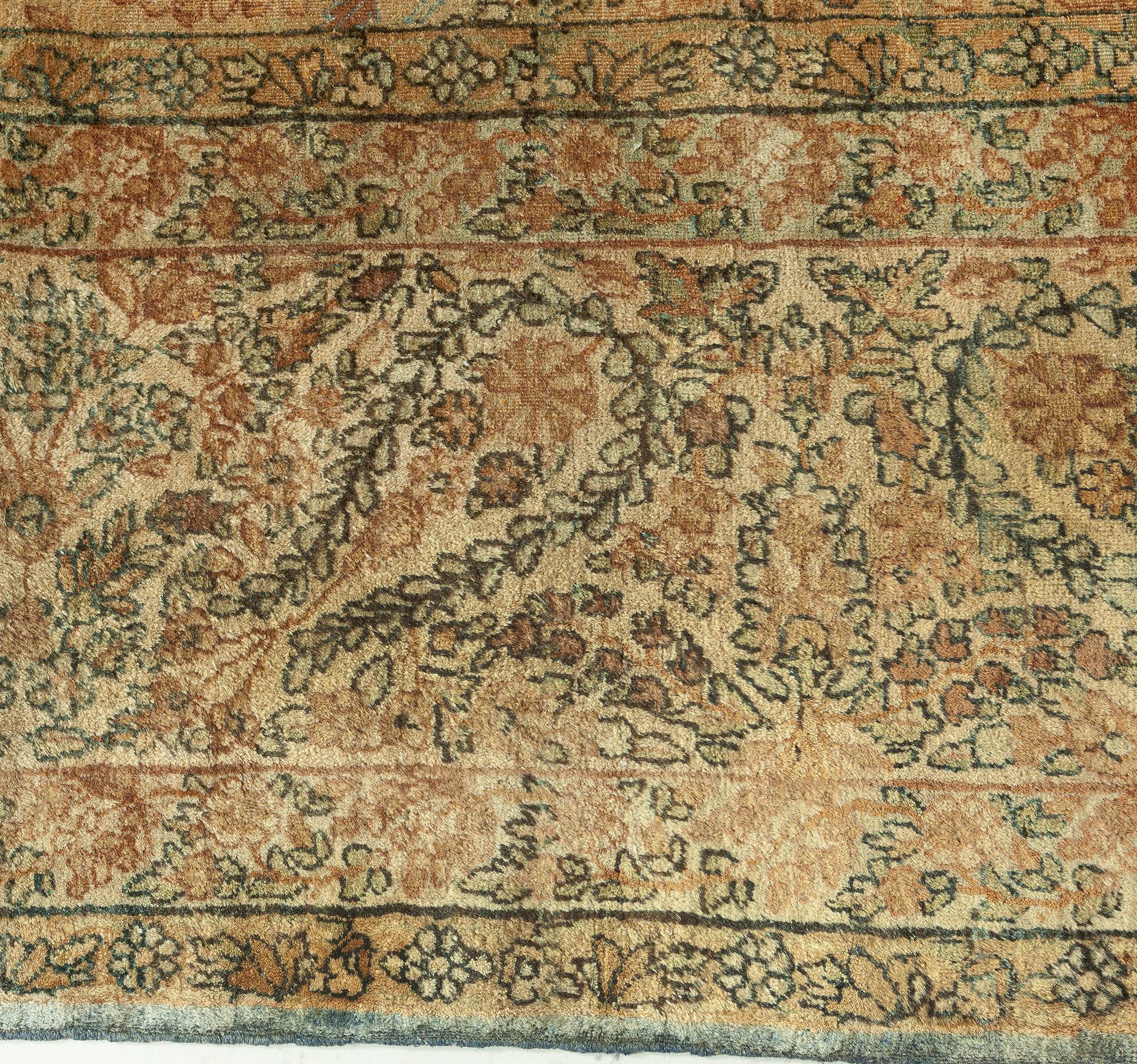 Early 20th Century Persian Kirman Botanic Rug In Good Condition For Sale In New York, NY