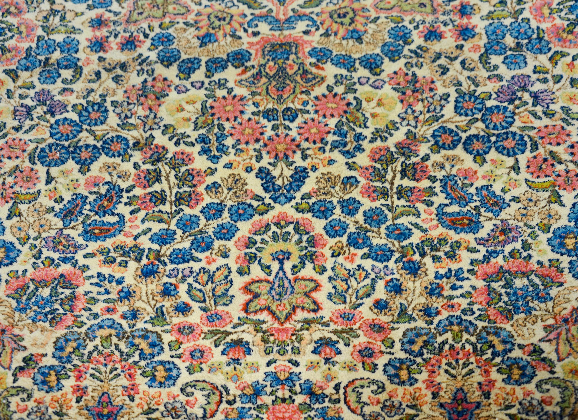 Hand-Knotted Early 20th Century Persian Kirman Rug