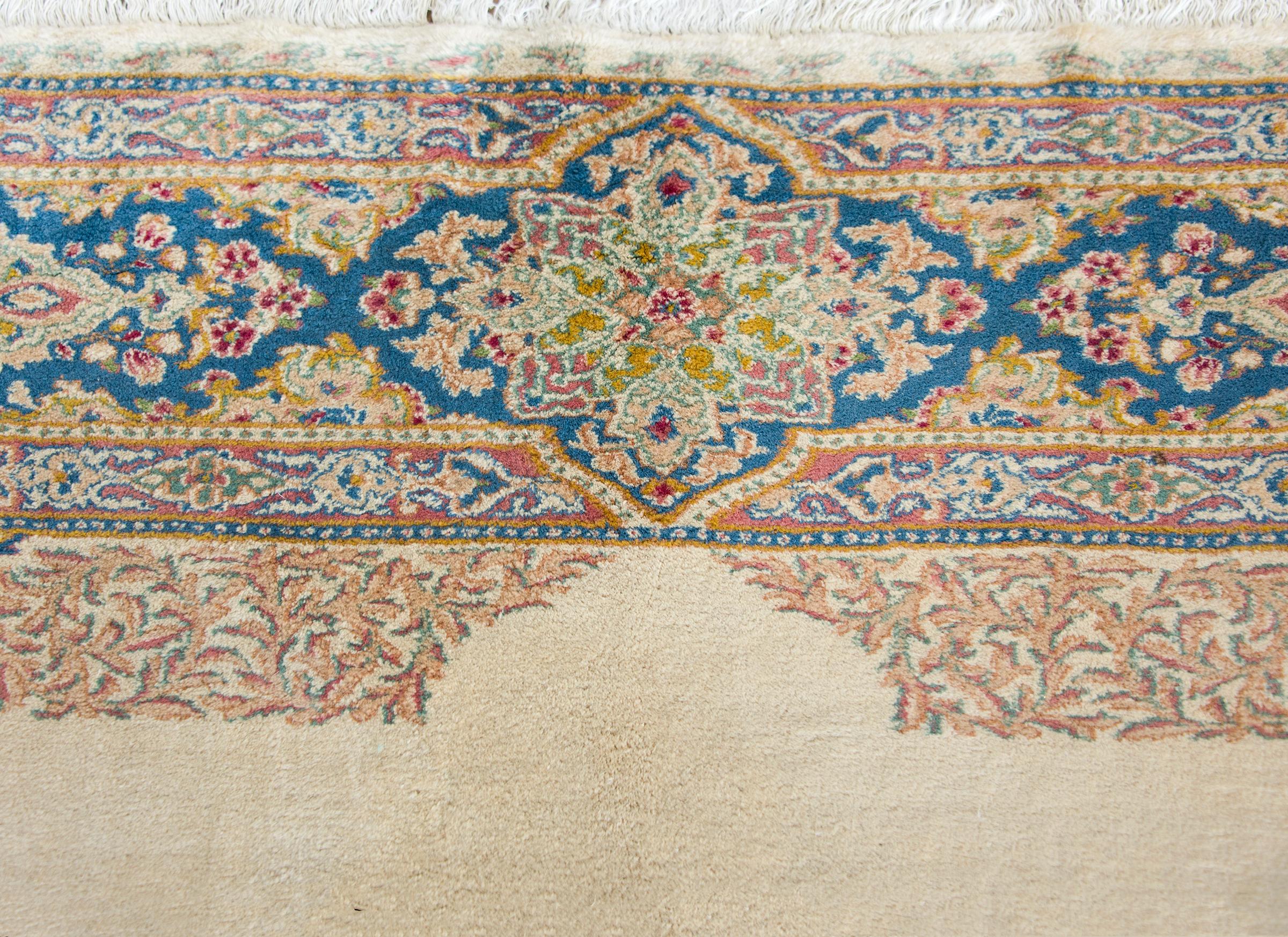 Wool Early 20th Century Persian Kirman Rug For Sale