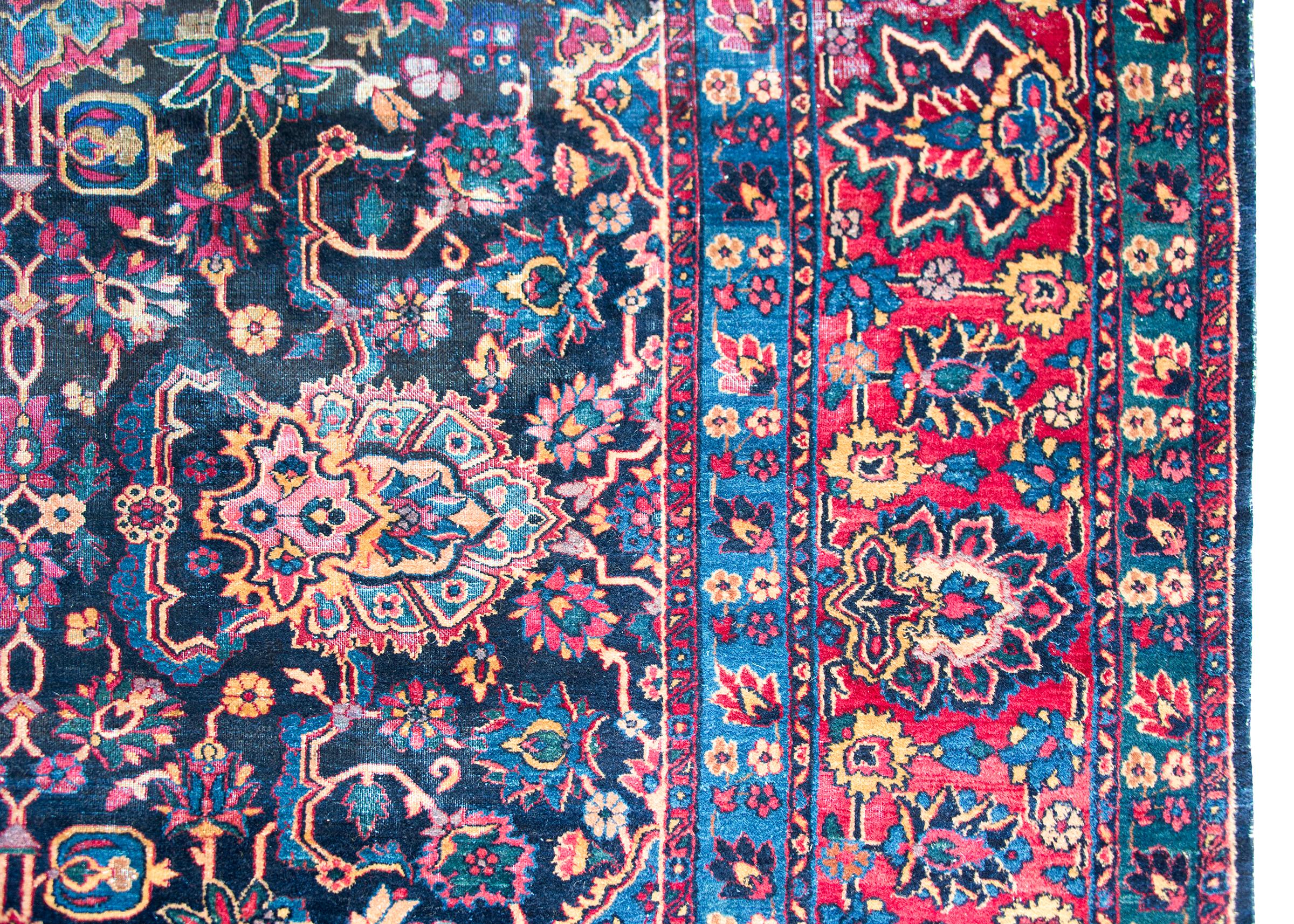 Wool Early 20th Century Persian Kirman Rug For Sale