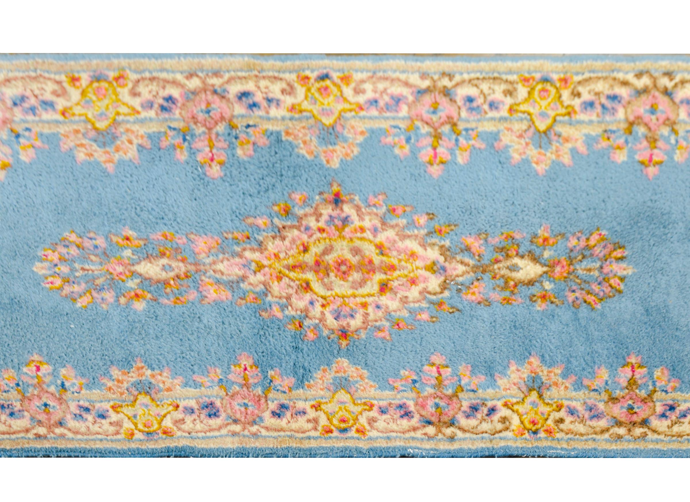Hand-Knotted Early 20th Century Persian Kirman Runner For Sale