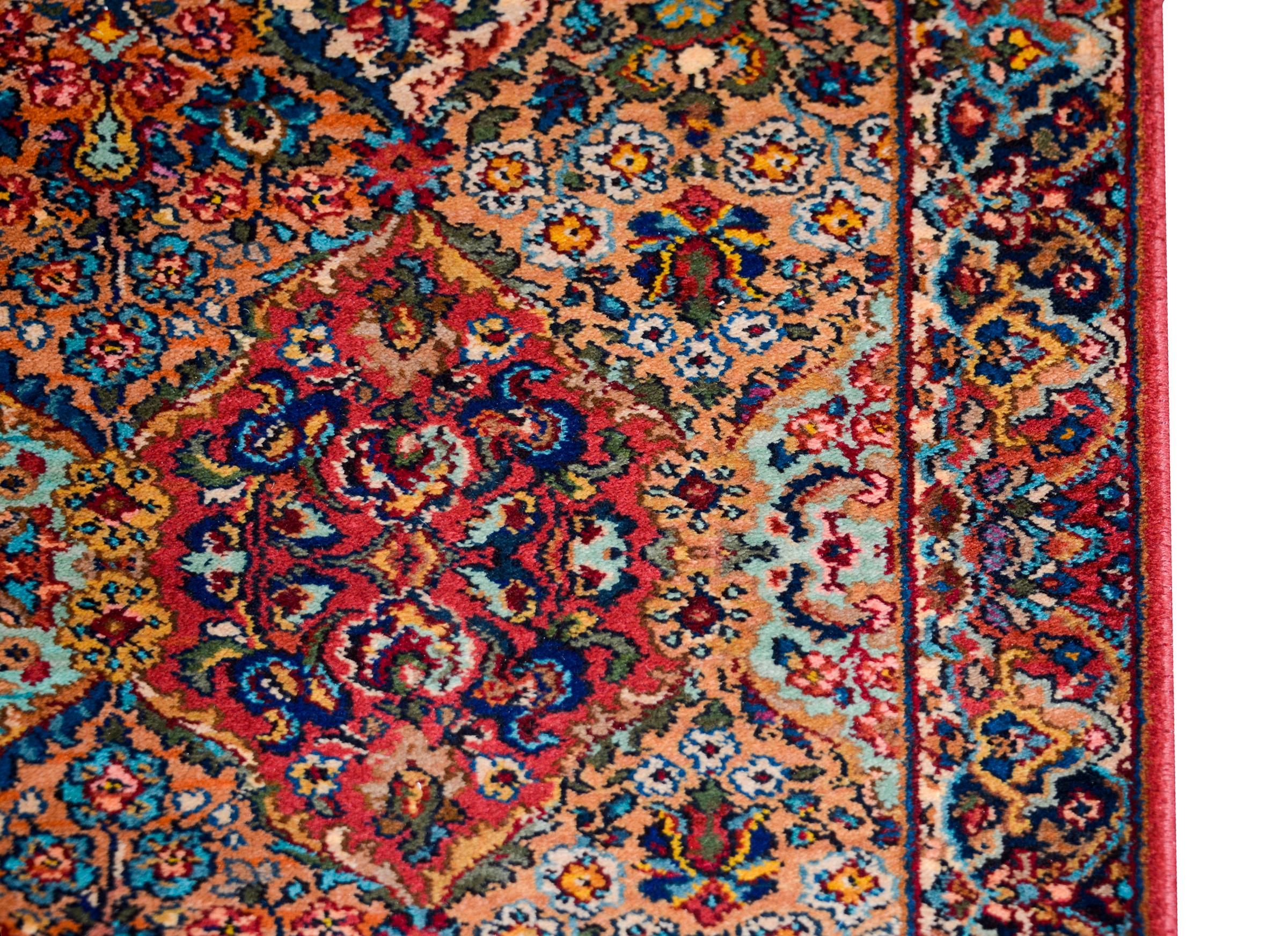 Lana Runner persiano Kirman dei primi del Novecento in vendita