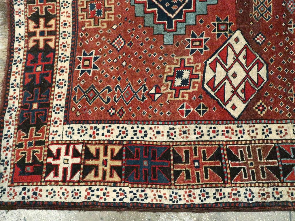 Early 20th Century Persian Kurdish Accent Rug In Excellent Condition For Sale In New York, NY