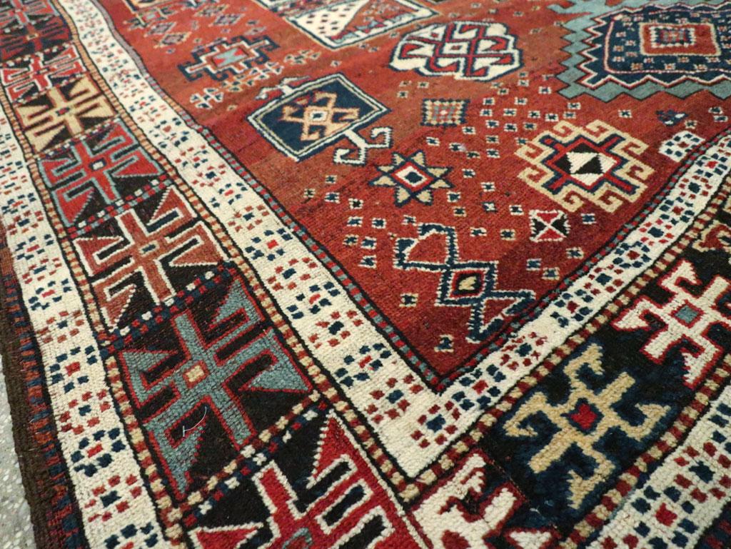 Wool Early 20th Century Persian Kurdish Accent Rug For Sale