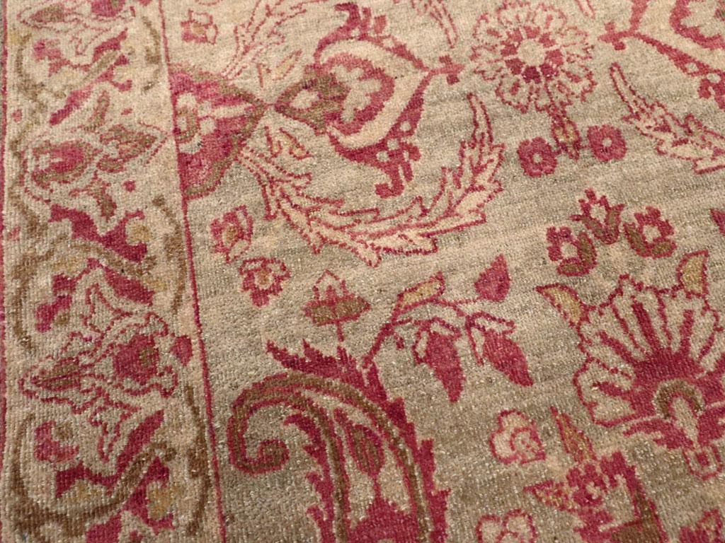 Kirman Early 20th Century Persian Lavar Kerman Throw Rug For Sale