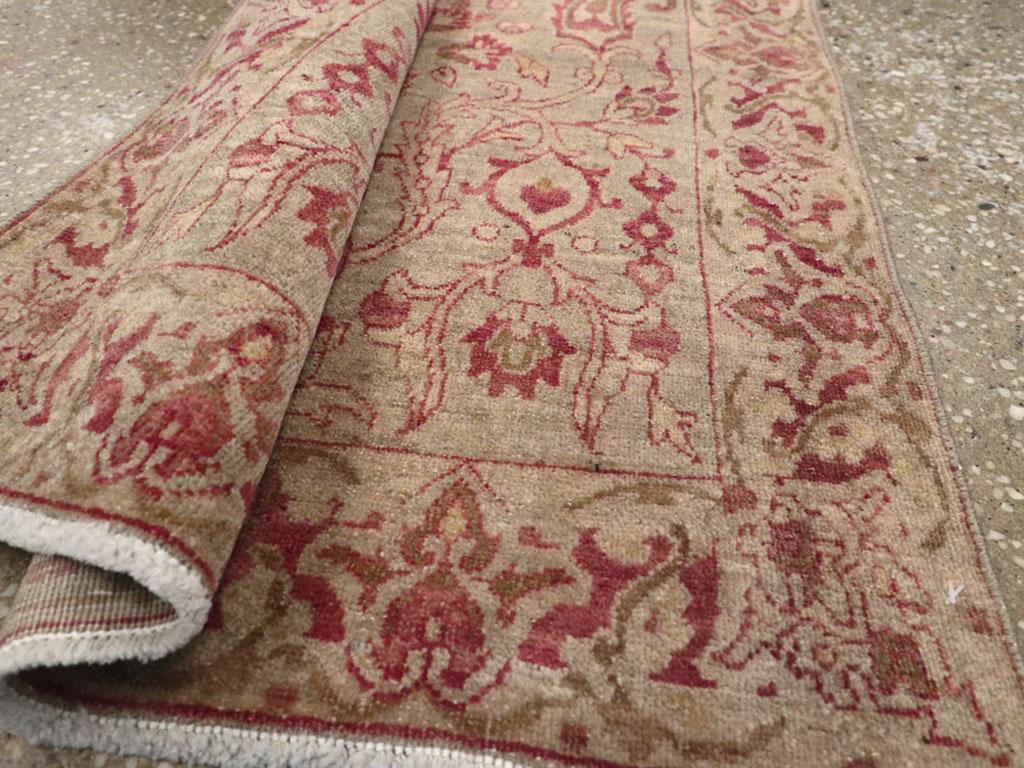 Wool Early 20th Century Persian Lavar Kerman Throw Rug For Sale
