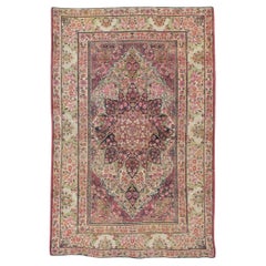 Early 20th Century Persian Lavar Kerman Throw Rug