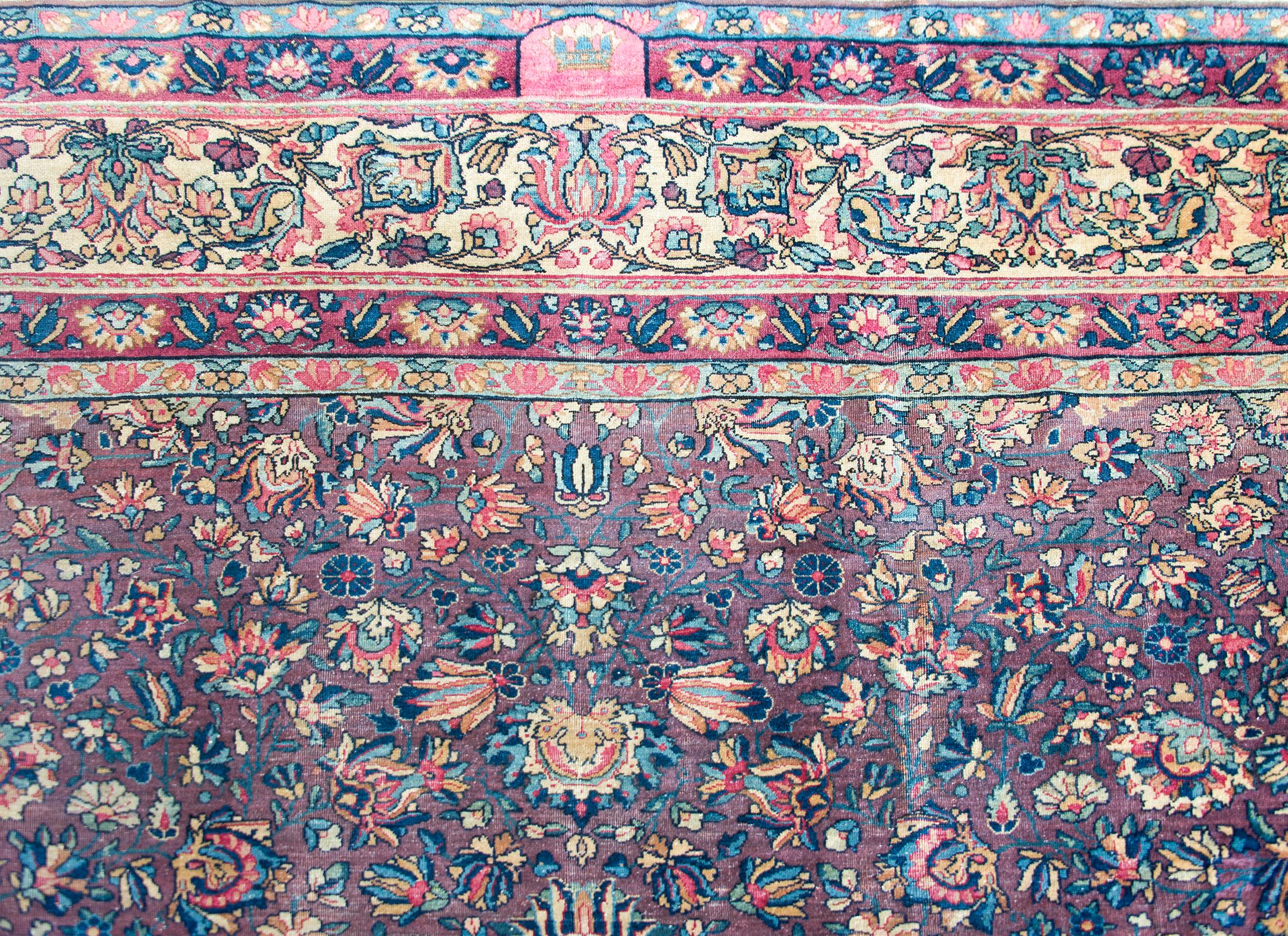 Early 20th Century Persian Lavar Kirman Rug For Sale 5