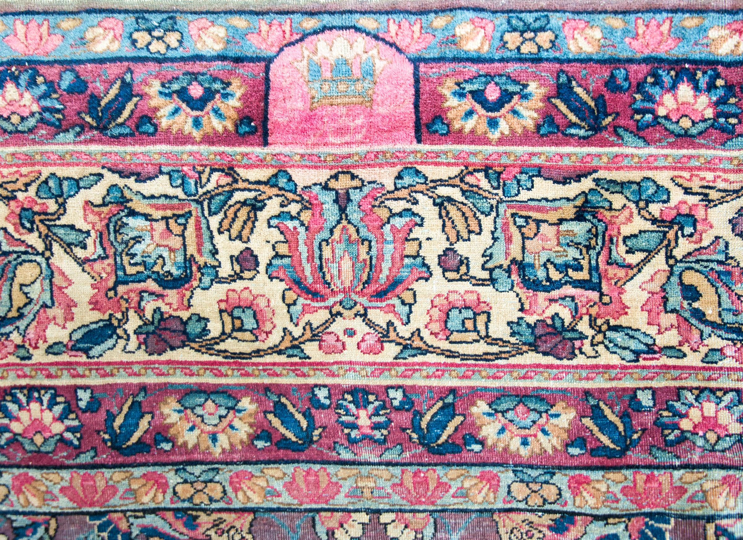 Early 20th Century Persian Lavar Kirman Rug For Sale 7