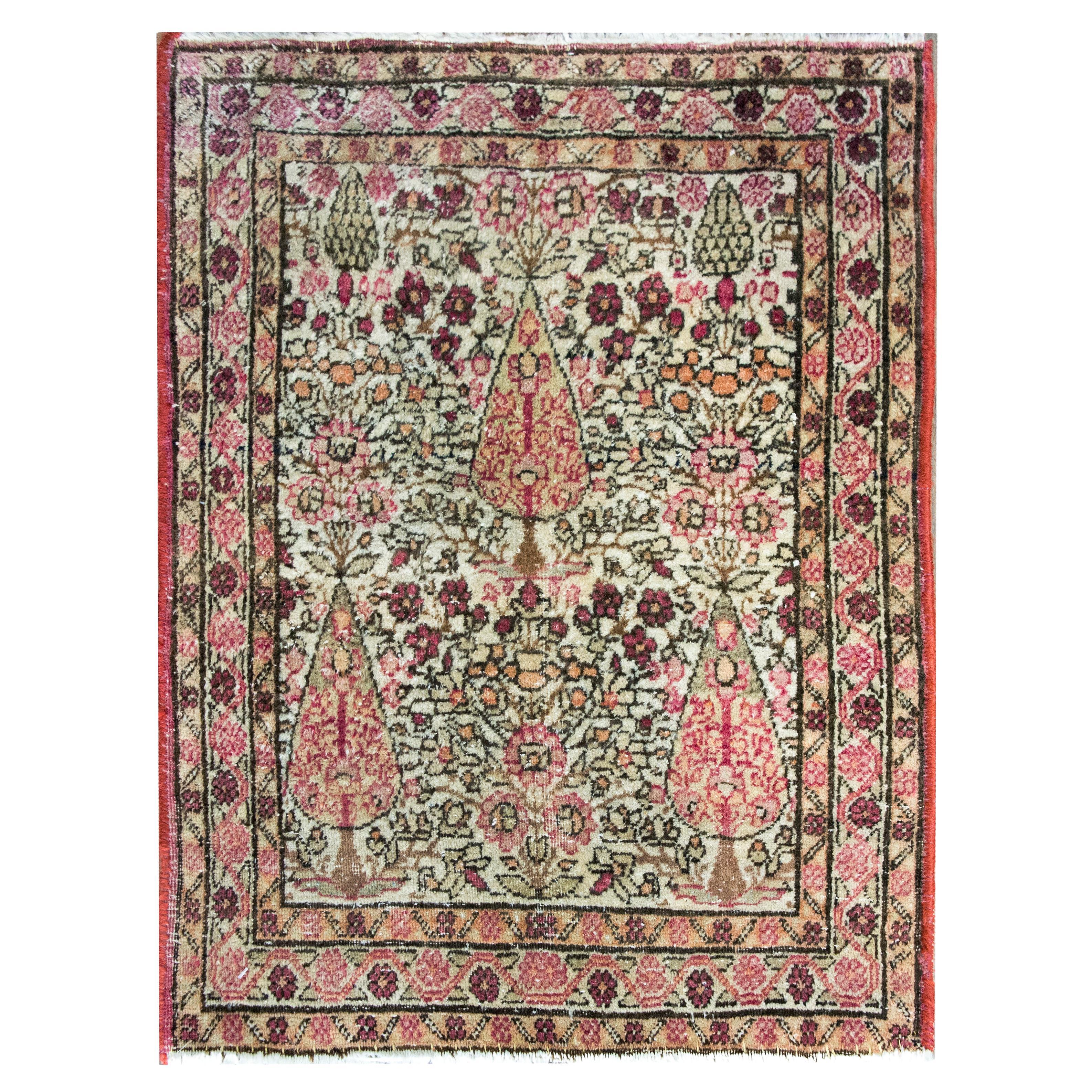 Early 20th Century Persian Lavar Kirman Rug