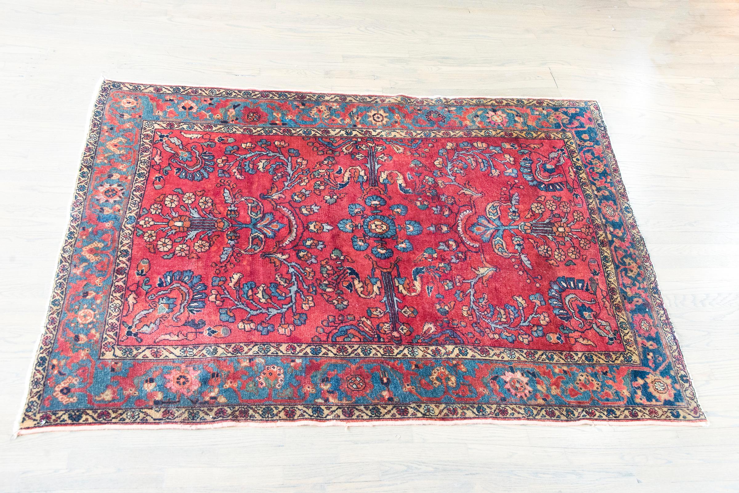 Early 20th Century Persian Lilihan Rug For Sale 8