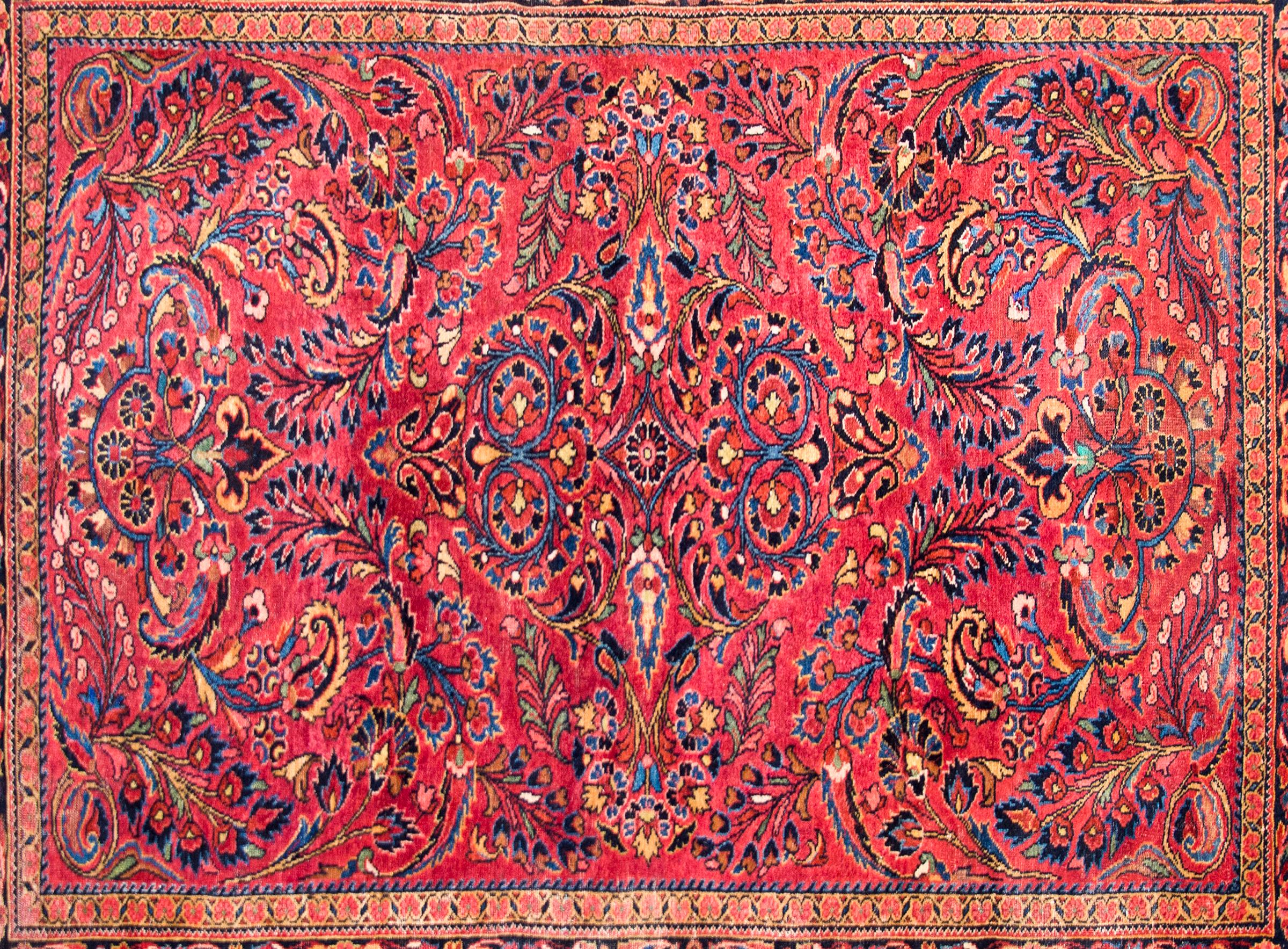 Sarouk Farahan Early 20th Century Persian Lilihan Rug For Sale