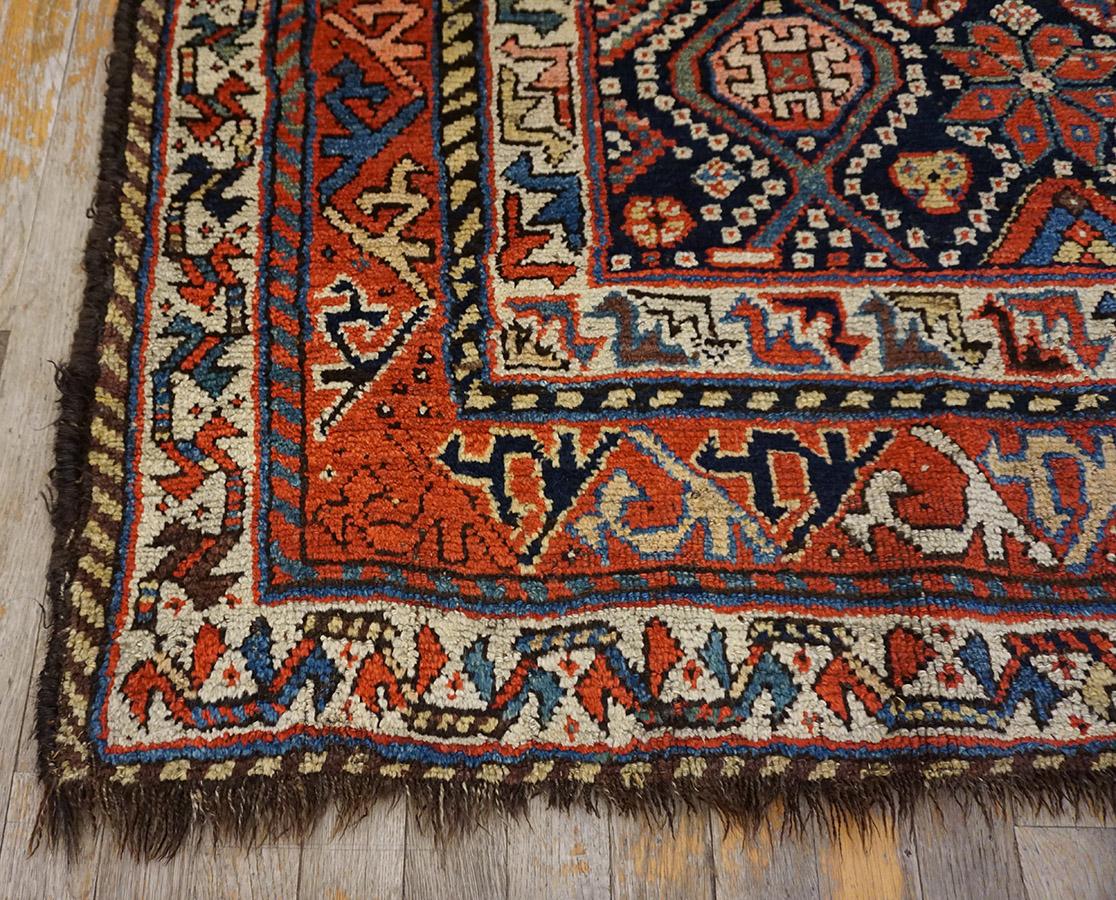 Hand-Knotted Early 20th Century Persian Luri Carpet ( 4'6