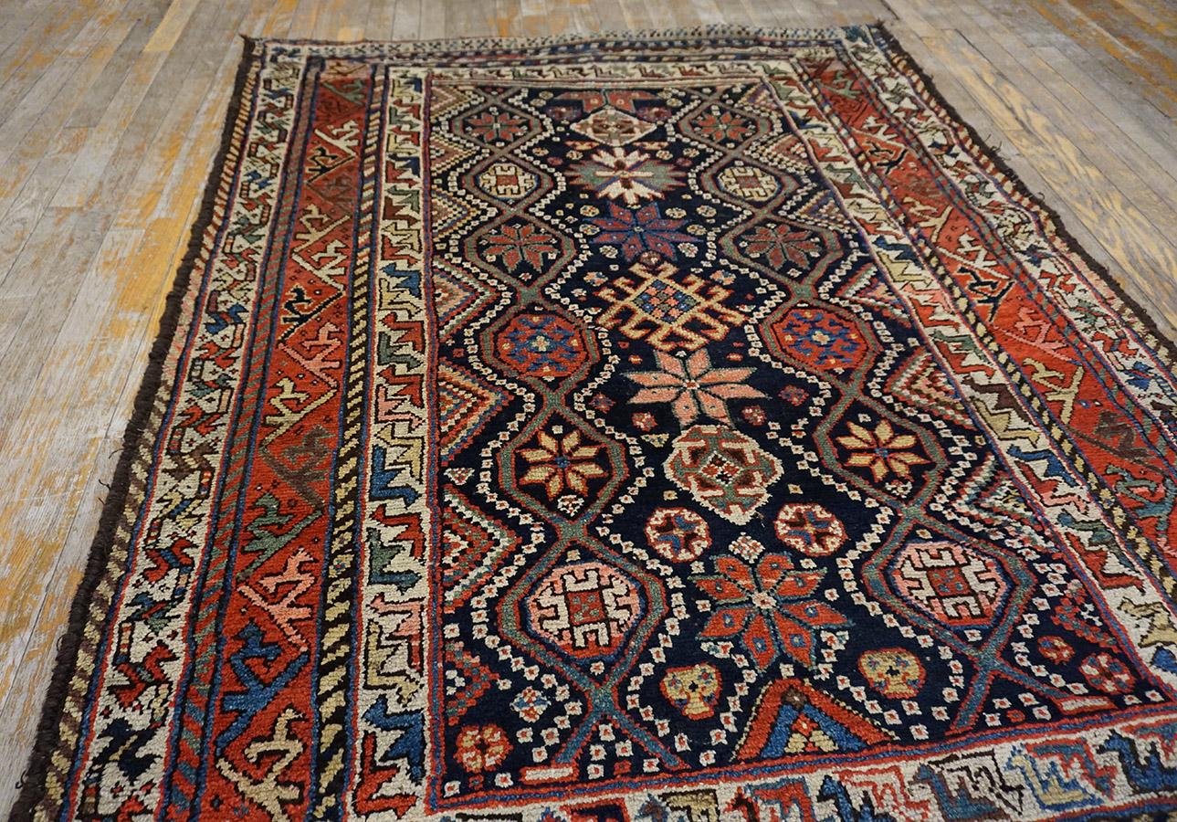 Wool Early 20th Century Persian Luri Carpet ( 4'6