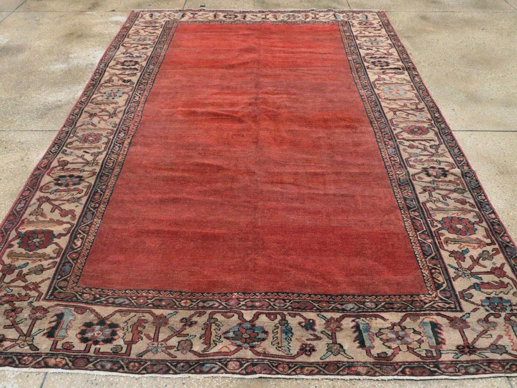 An antique Persian Mahal accent carpet handmade during the Early 20th century.

Measures: 7' 1