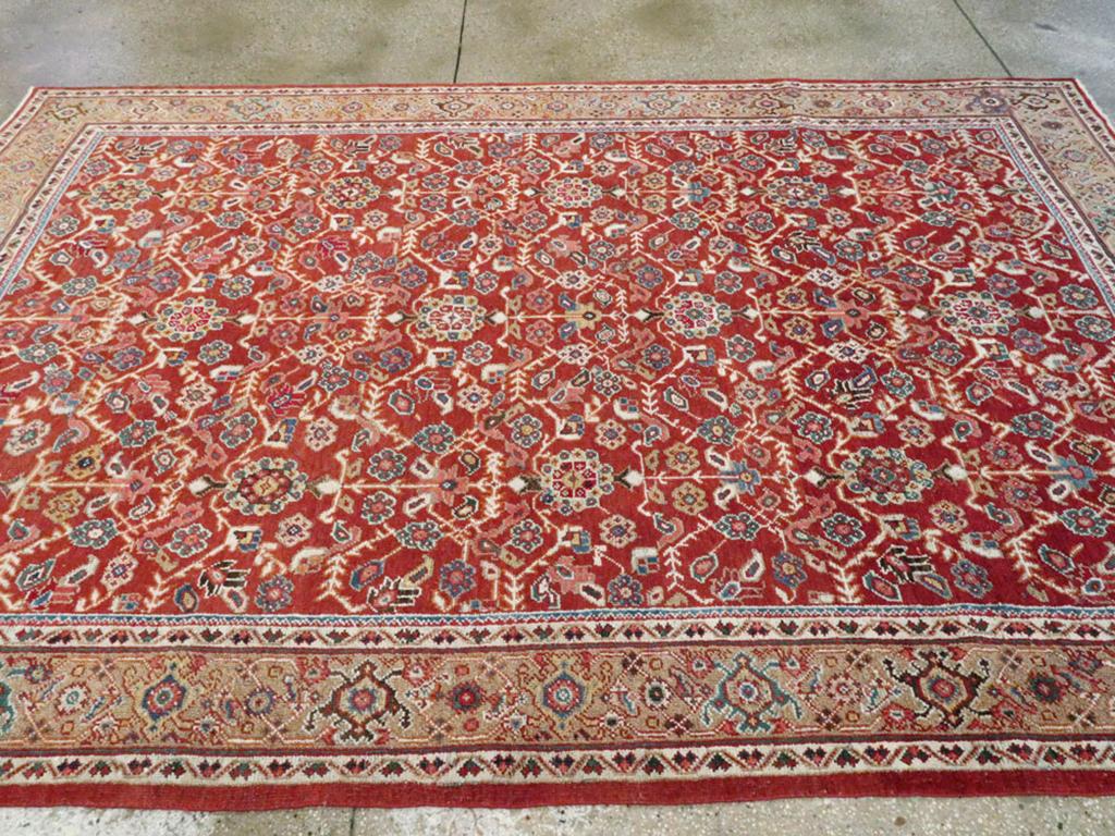 Early 20th Century Persian Mahal Accent Carpet (Handgeknüpft) im Angebot