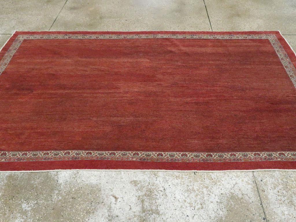 Hand-Knotted Early 20th Century Persian Mahal Accent Rug For Sale