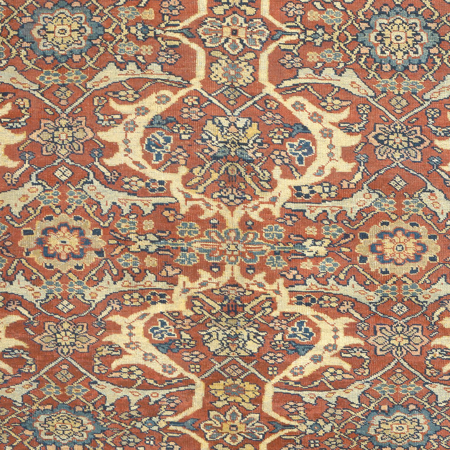 Hand-Woven Early 20th Century Persian Mahal Rug For Sale