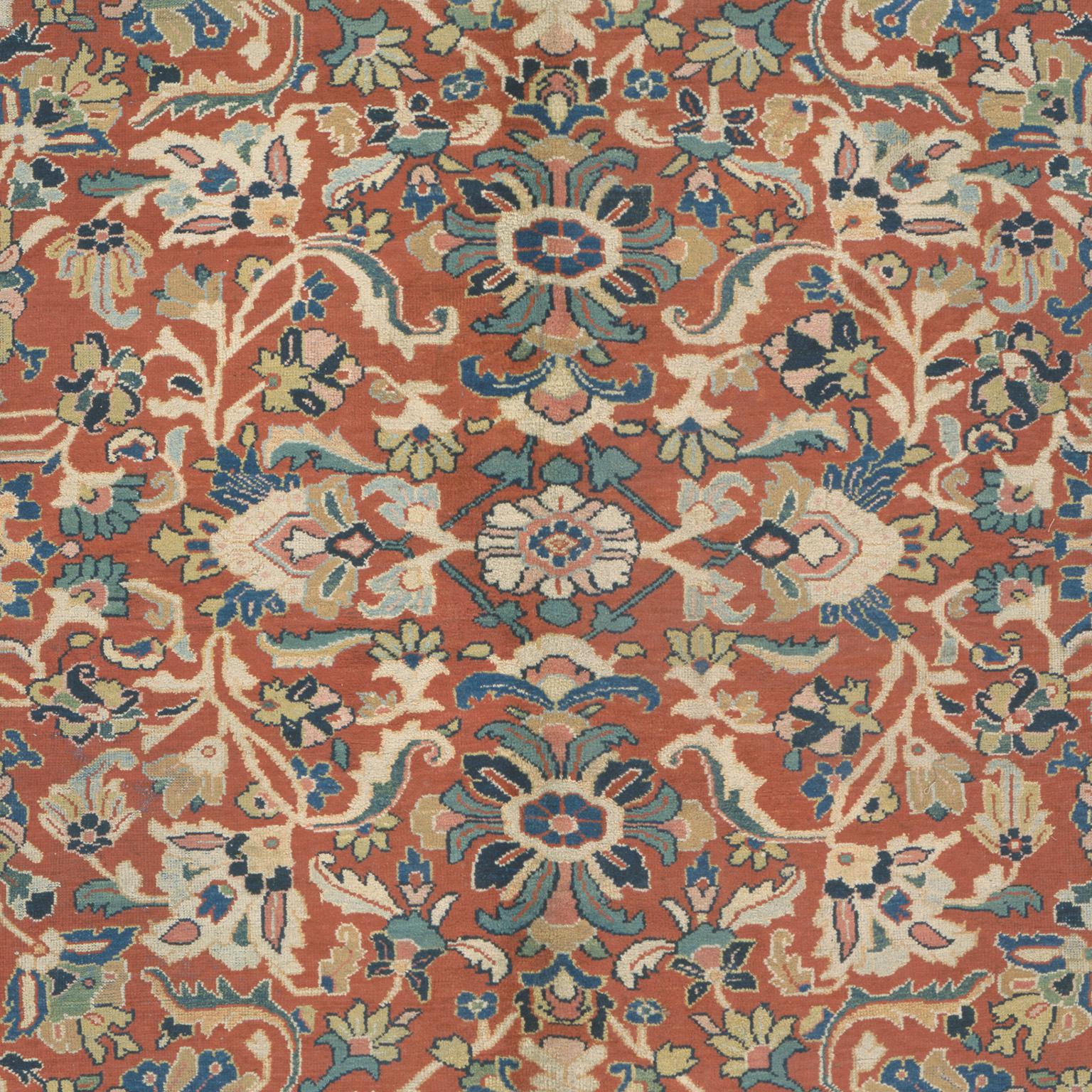Hand-Woven Early 20th Century Persian Mahal Rug For Sale
