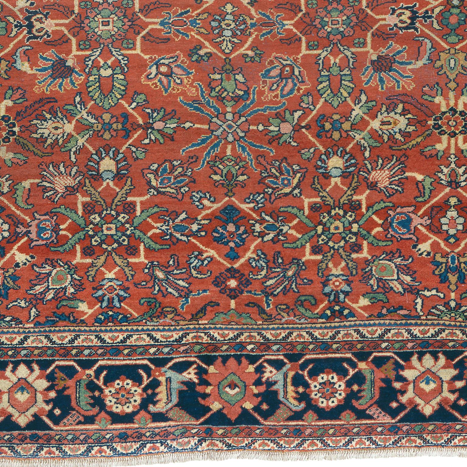 Early 20th Century Persian Mahal Rug In Good Condition For Sale In New York, NY